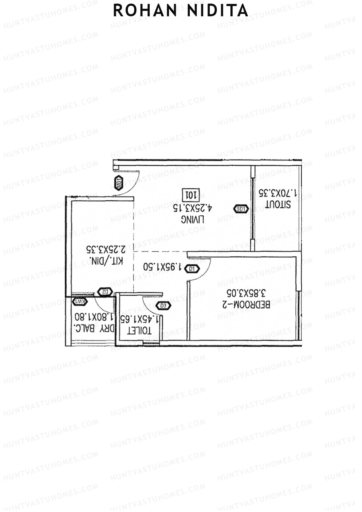 Rohan Nidita Wing A Unit 3 Floor Plan
