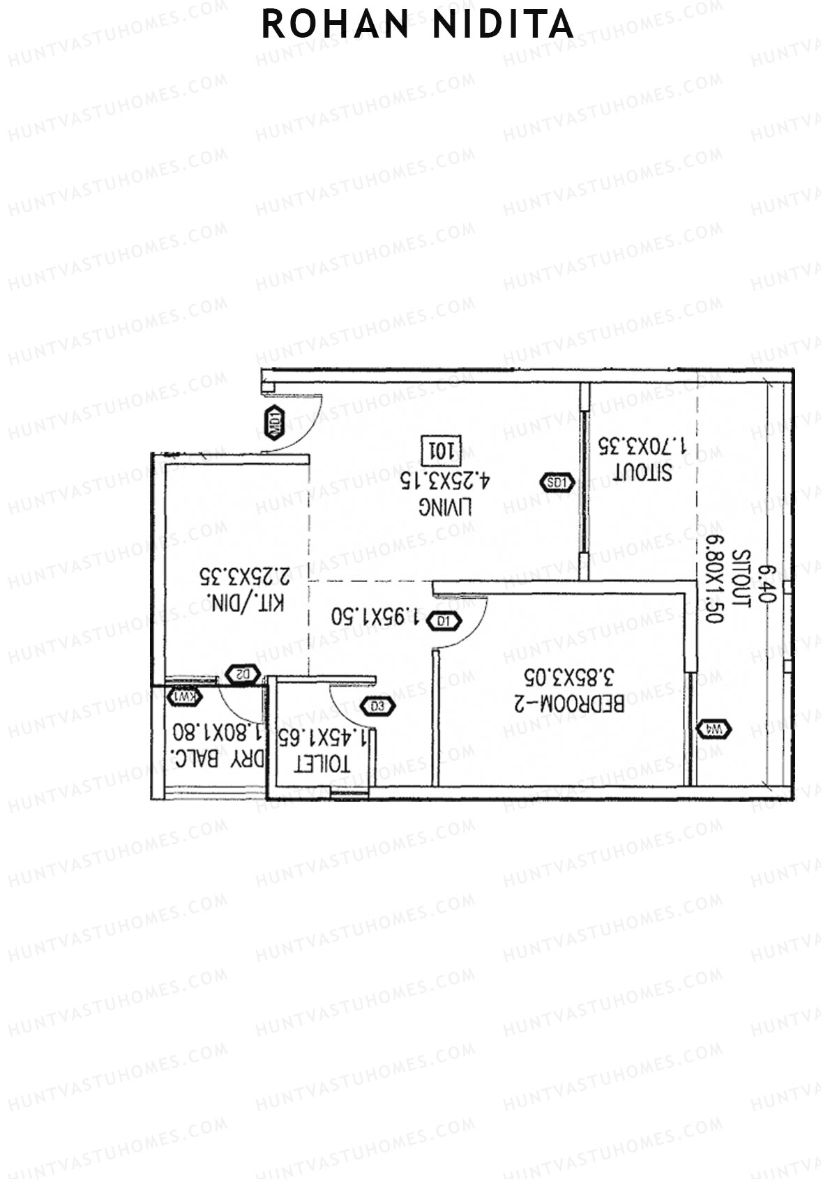 Rohan Nidita Wing A Unit 3 Floor Plan