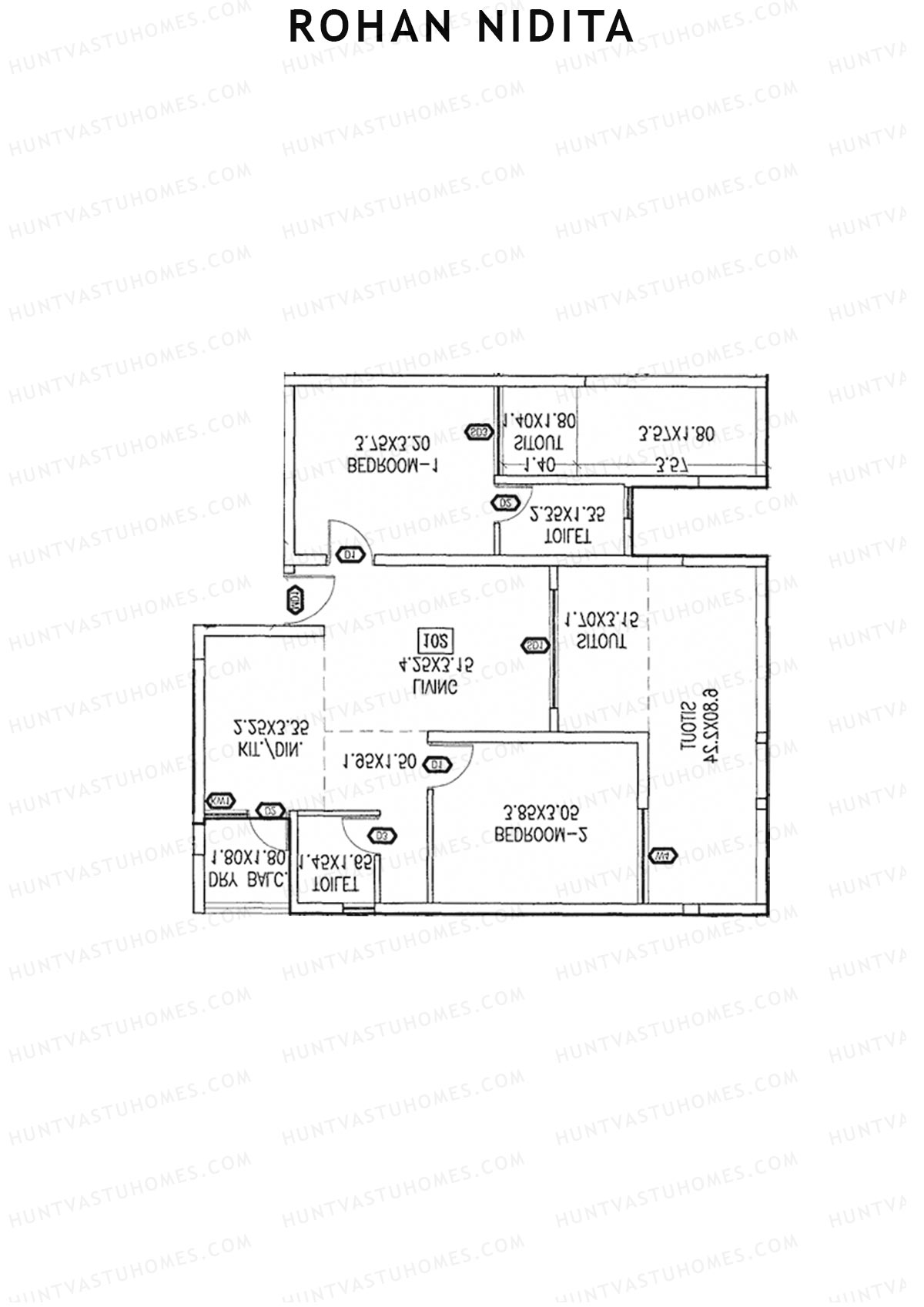Rohan Nidita Wing A Unit 3 Floor Plan