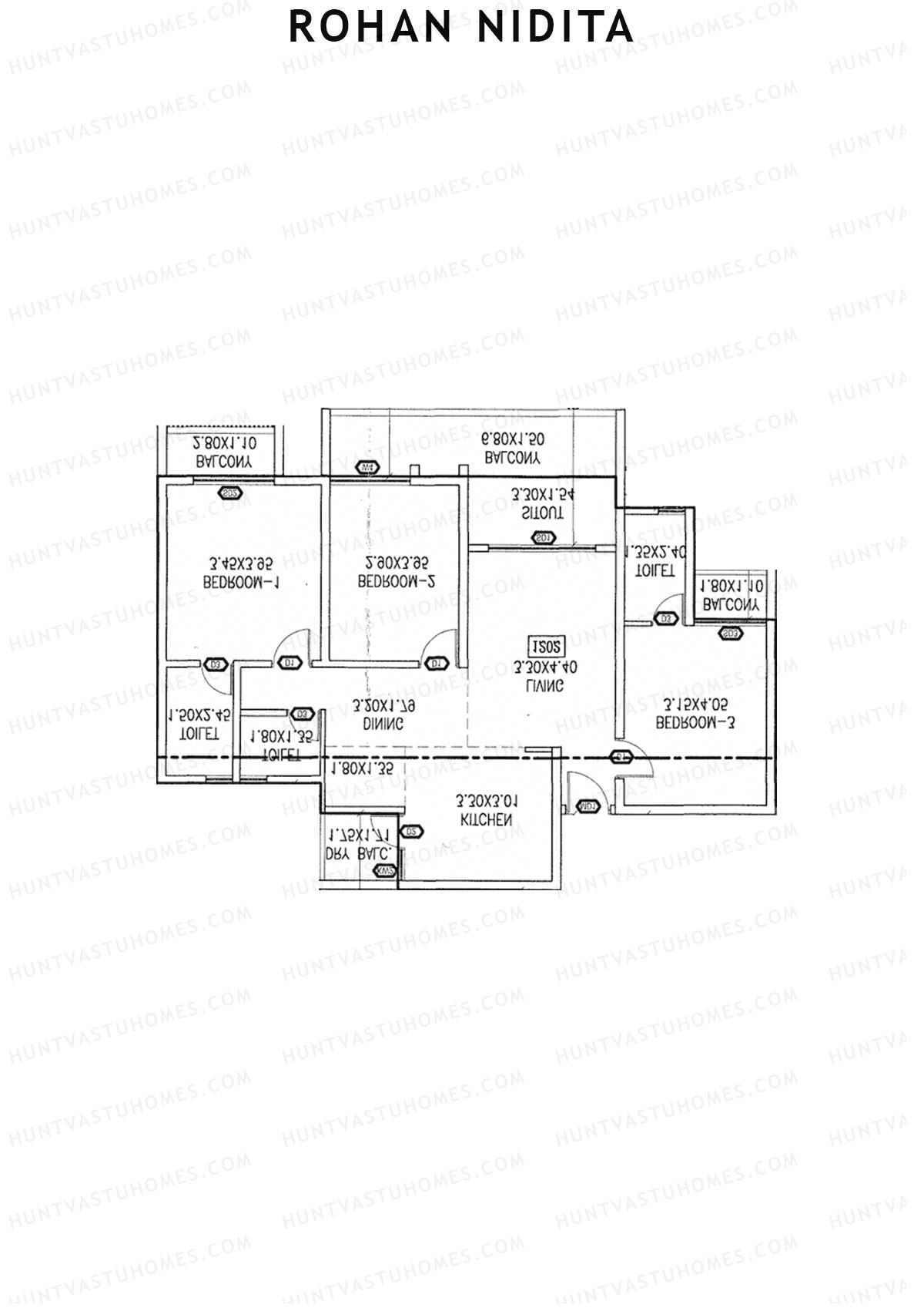 Rohan Nidita Wing B Unit 3 Floor Plan