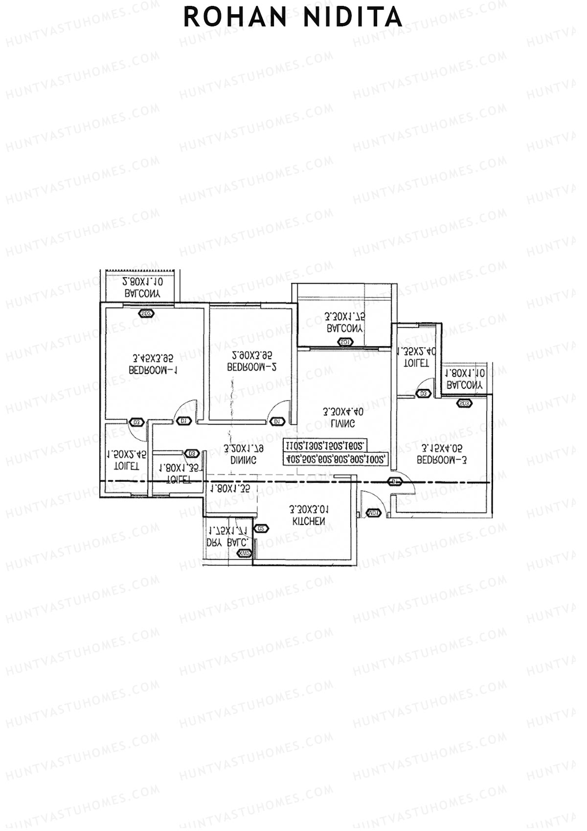 Rohan Nidita Wing B Unit 3 Floor Plan