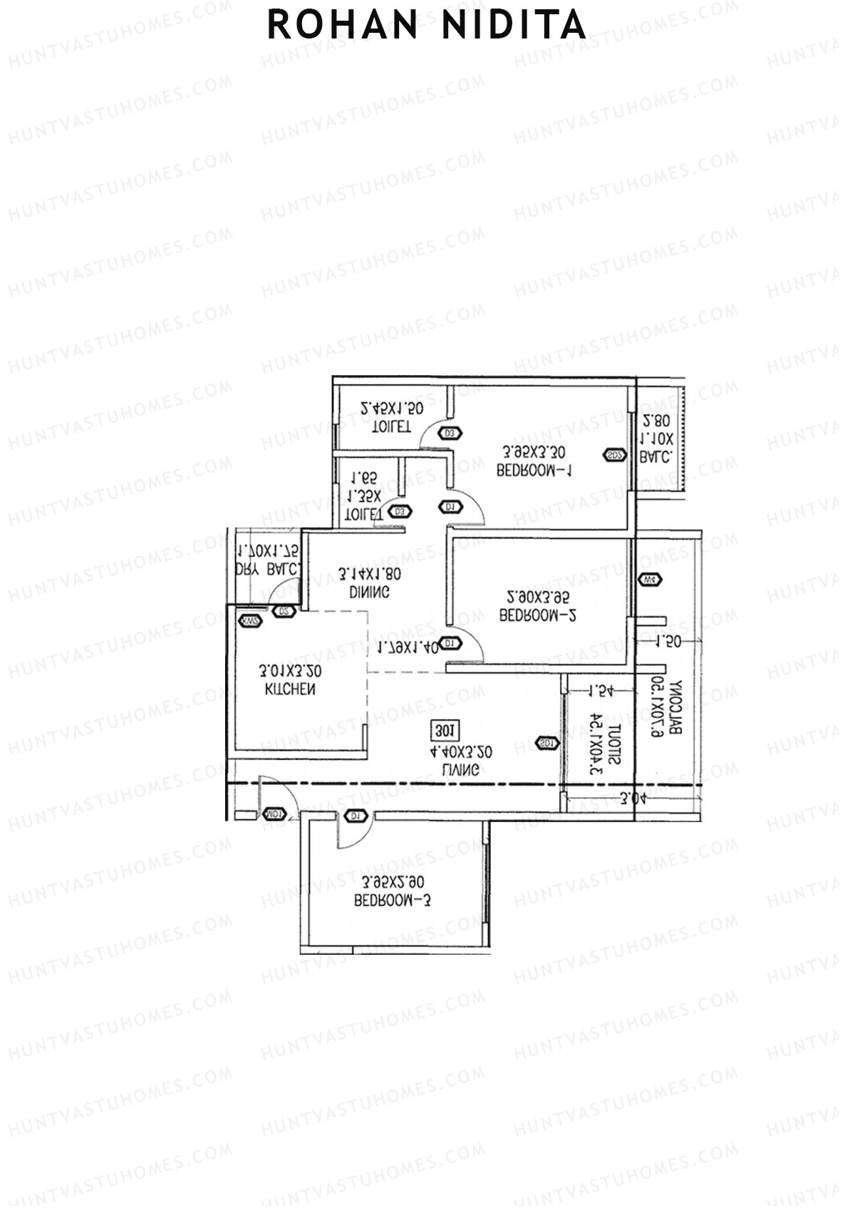 Rohan Nidita Wing B Unit 4 Floor Plan