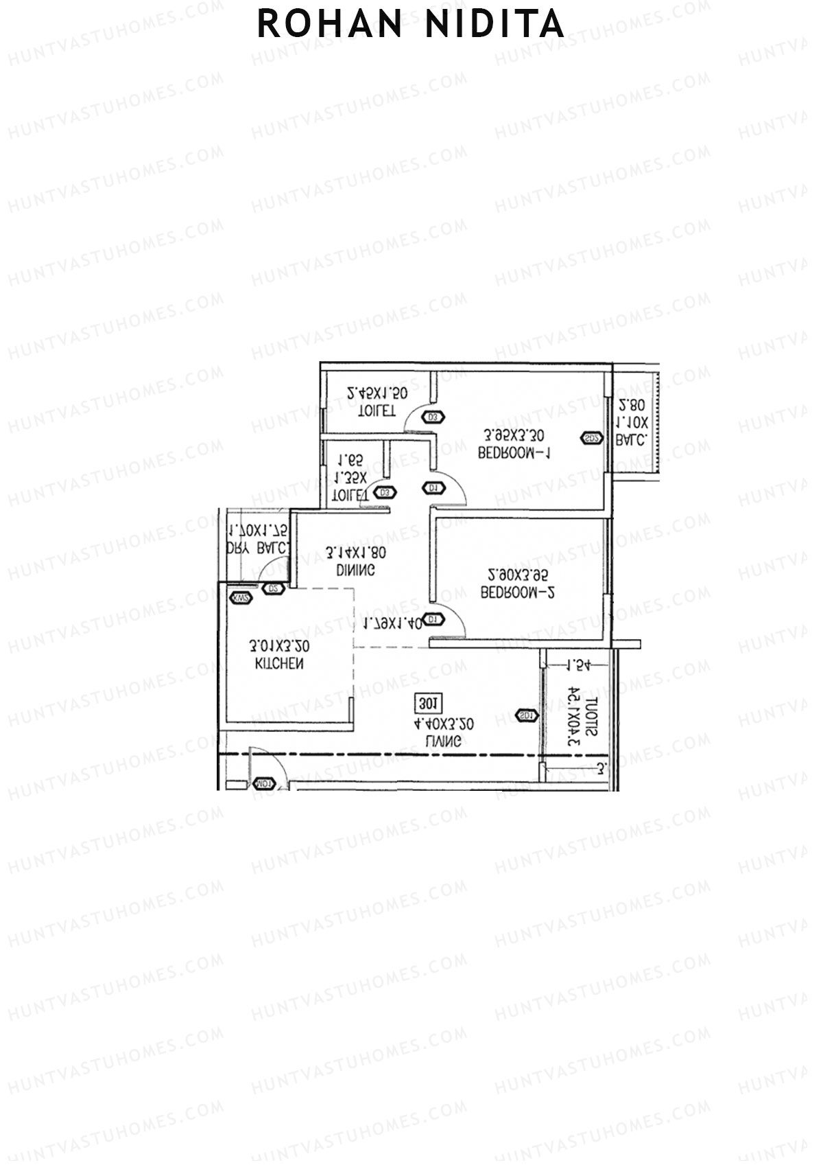 Rohan Nidita Wing B Unit 4 Floor Plan