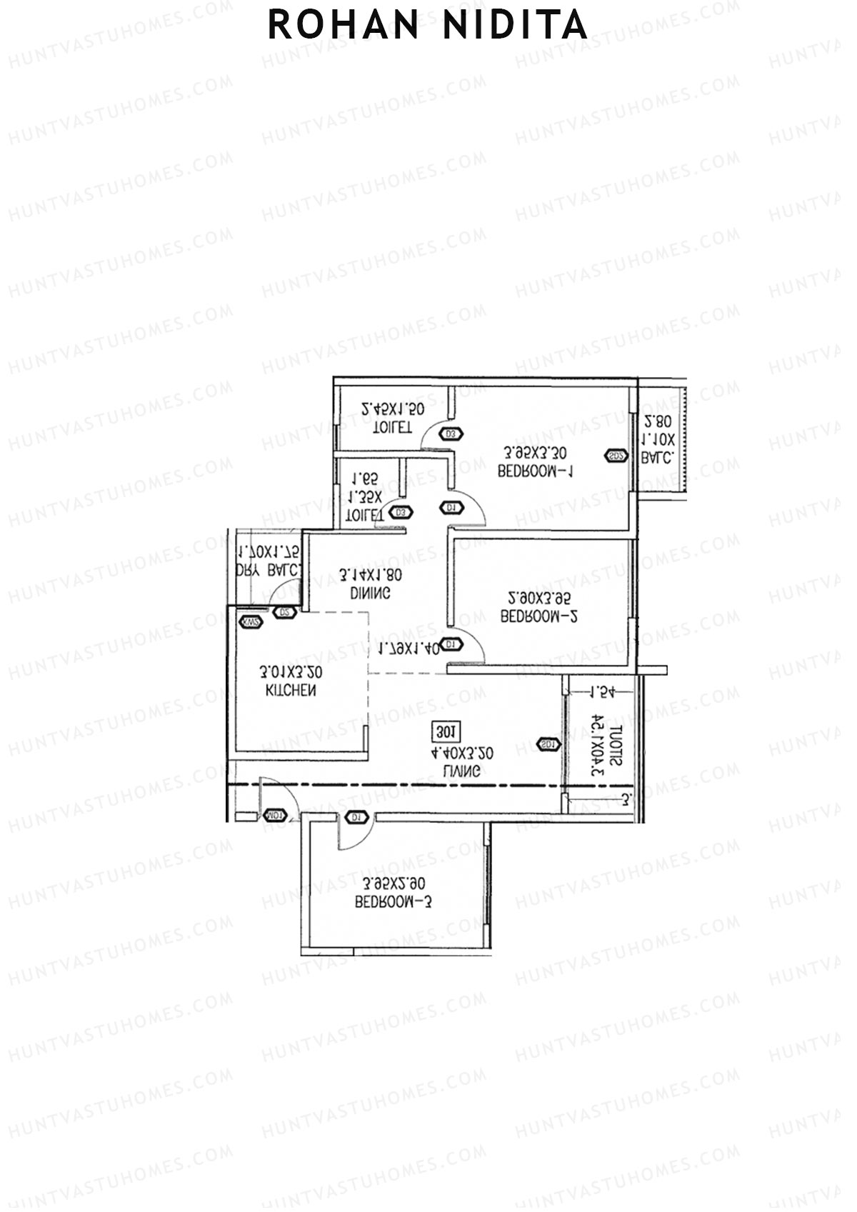 Rohan Nidita Wing B Unit 4 Floor Plan