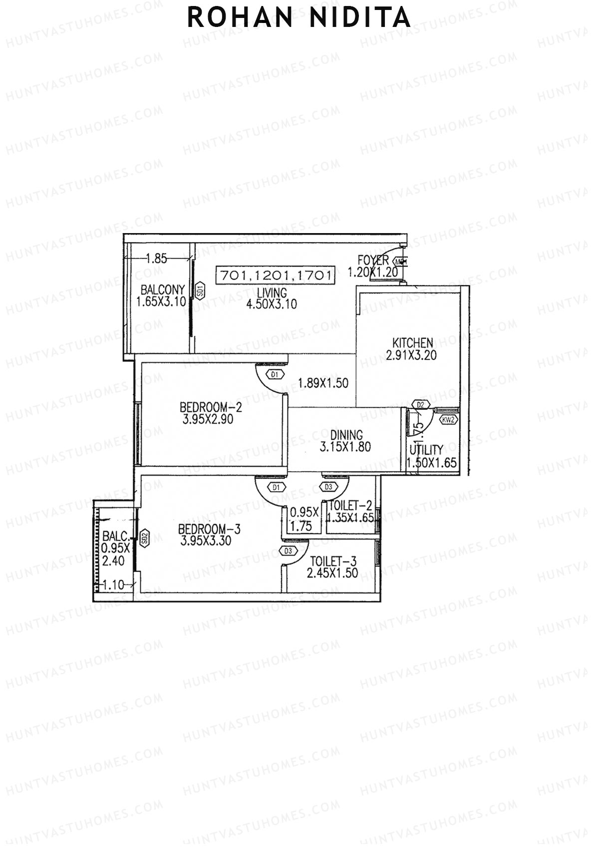 Rohan Nidita Wing C Unit 1 Floor Plan