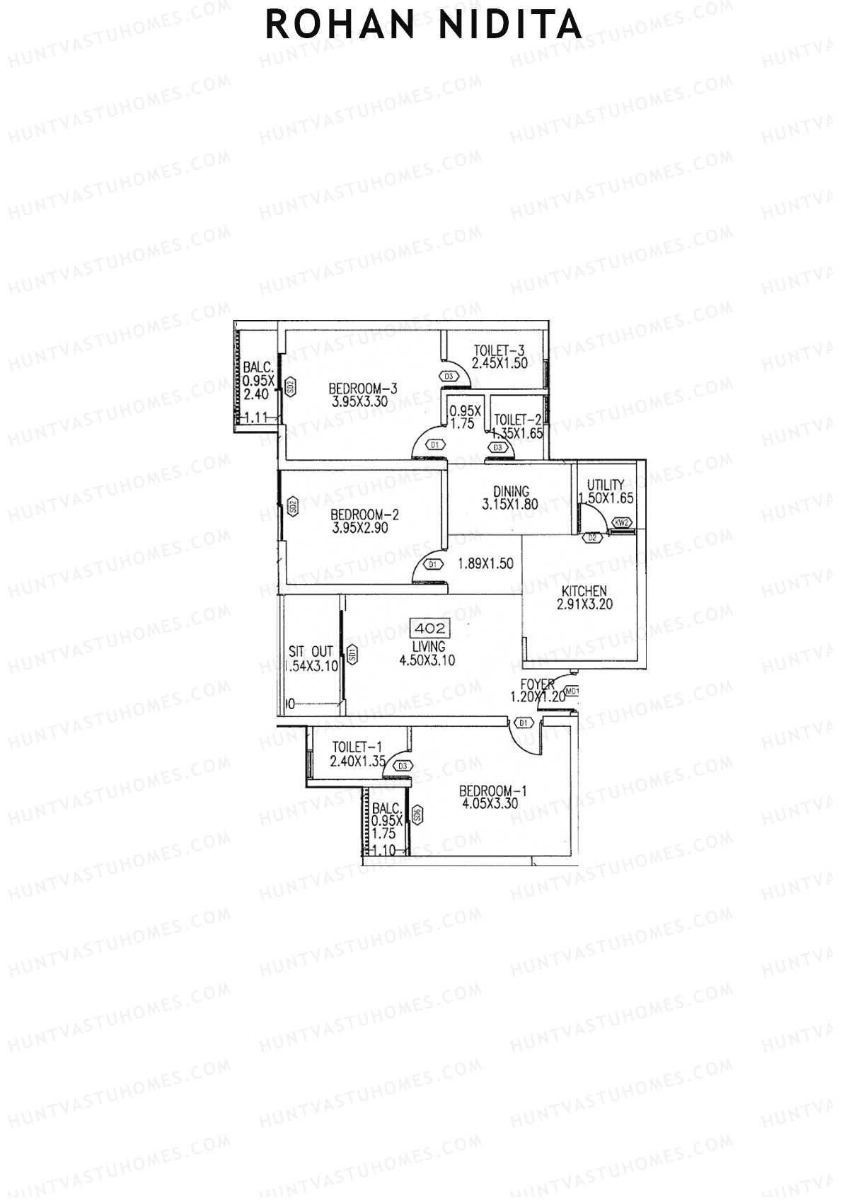 Rohan Nidita Wing C Unit 2 Floor Plan