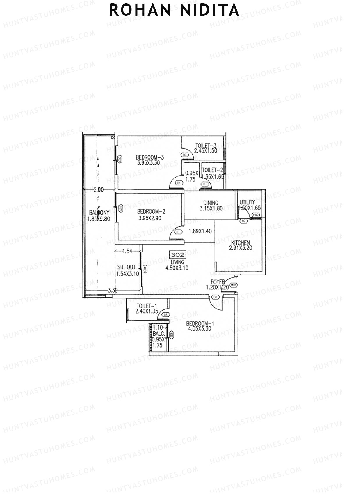 Rohan Nidita Wing C Unit 2 Floor Plan