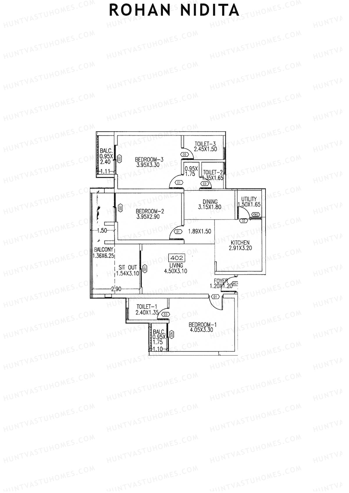 Rohan Nidita Wing C Unit 2 Floor Plan