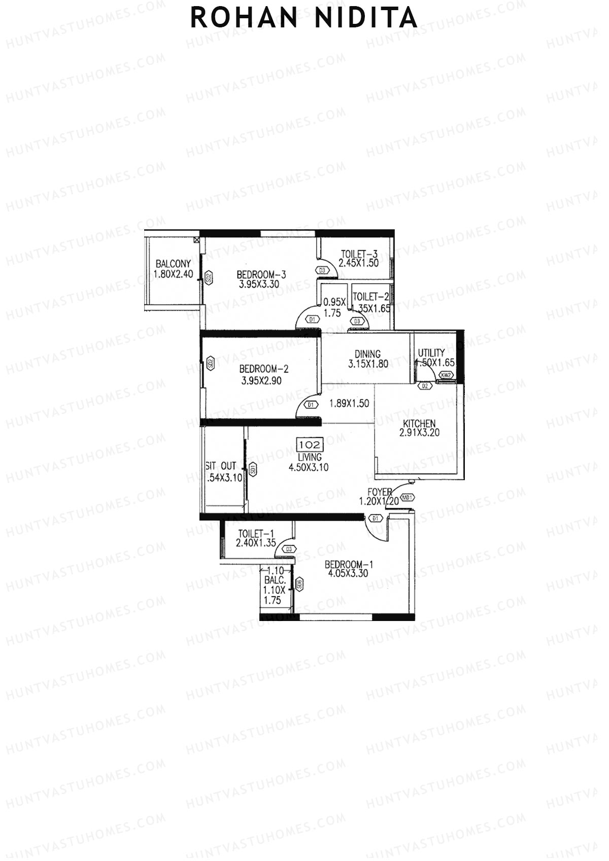 Rohan Nidita Wing C Unit 2 Floor Plan