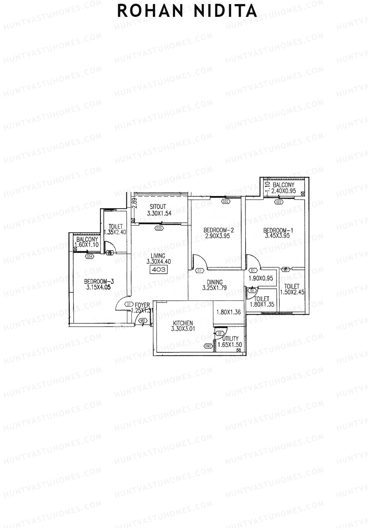 Rohan Nidita Wing C Unit 3 Floor Plan
