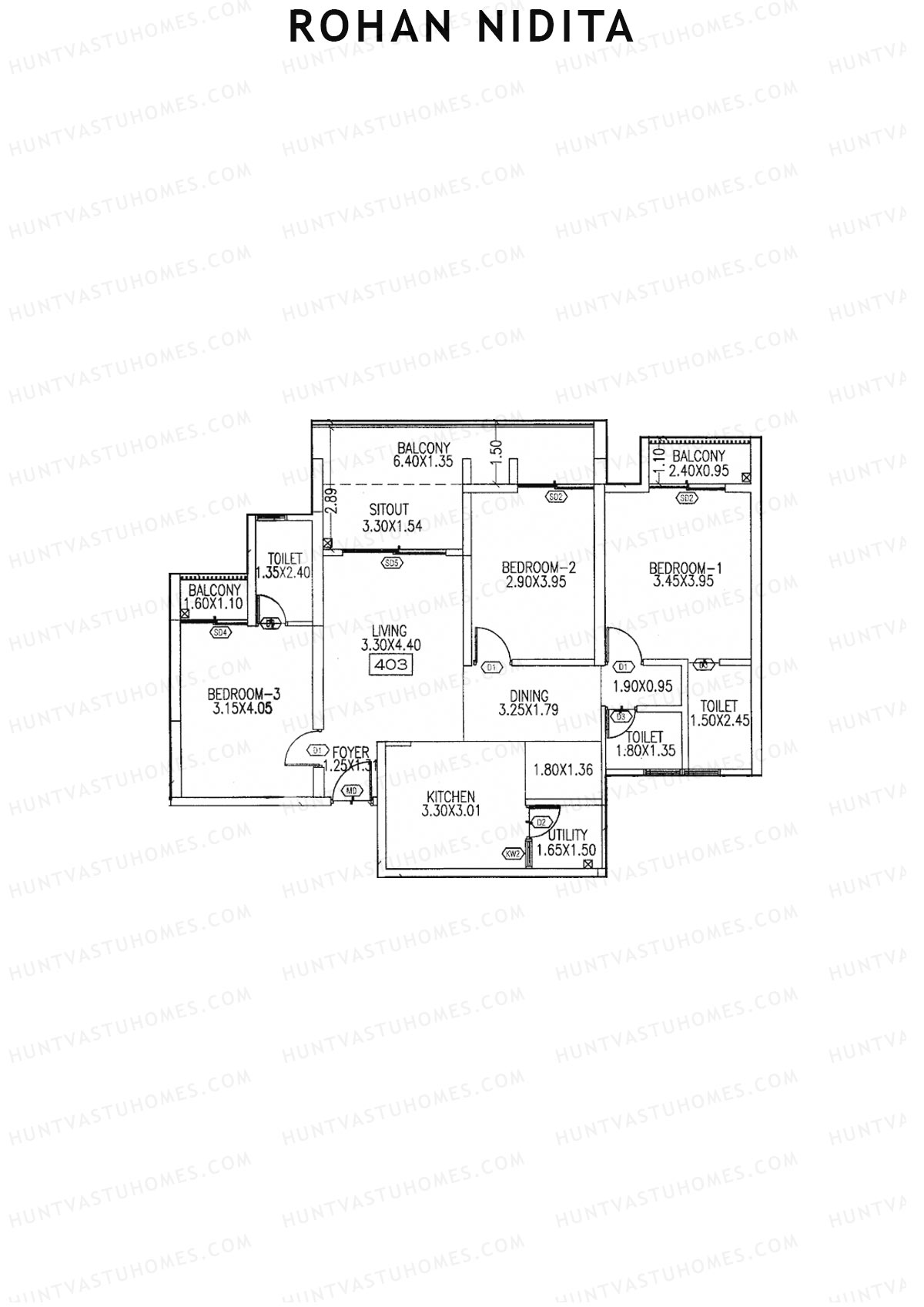 Rohan Nidita Wing C Unit 3 Floor Plan
