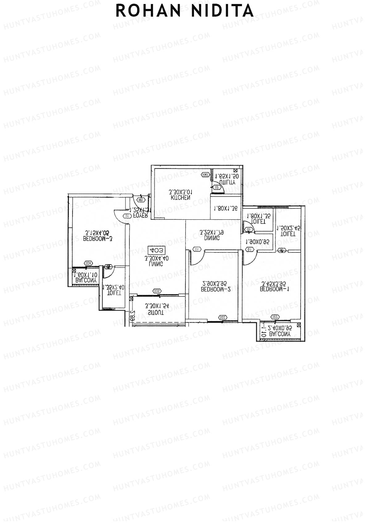 Rohan Nidita Wing C Unit 4 Floor Plan