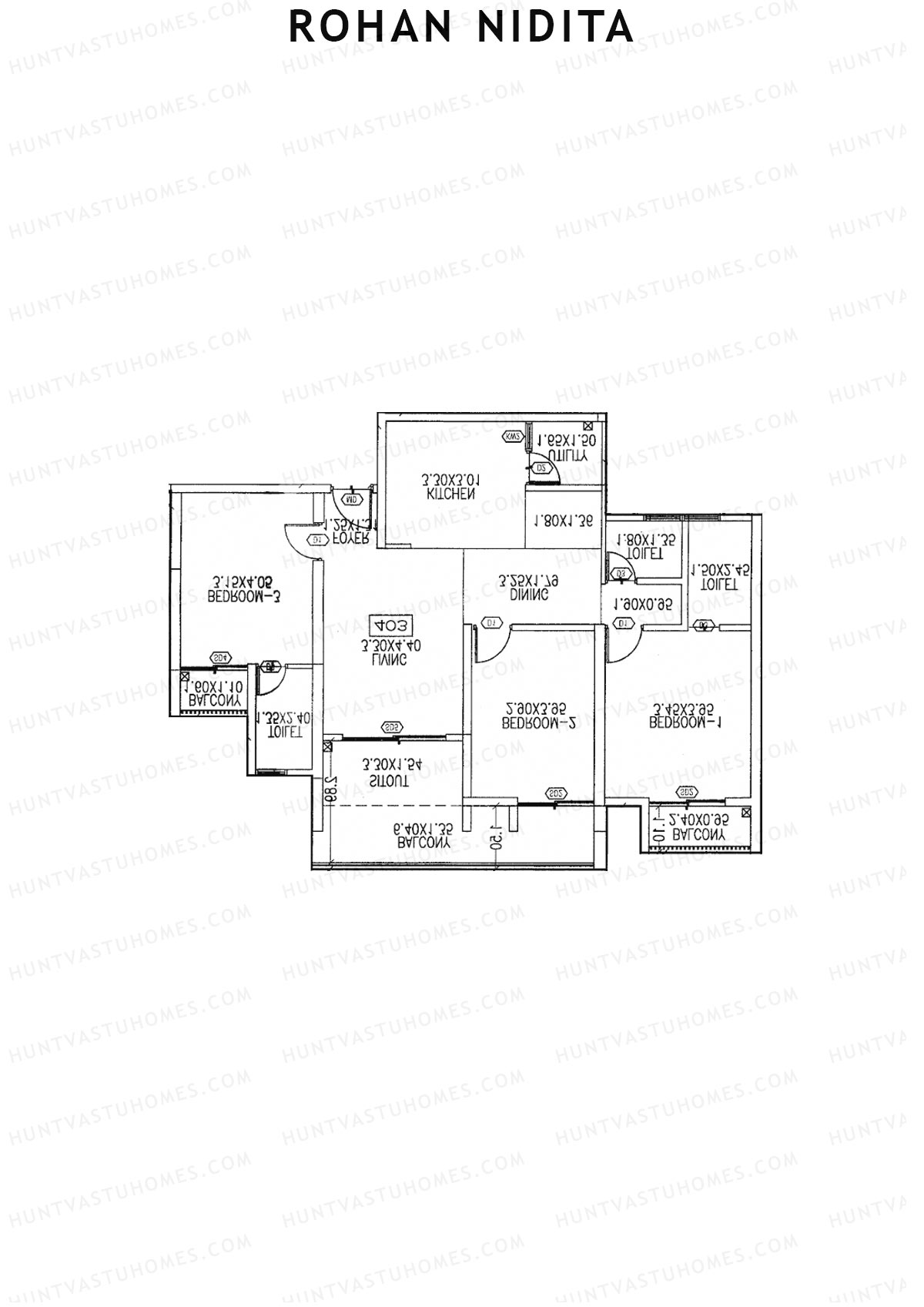 Rohan Nidita Wing C Unit 4 Floor Plan