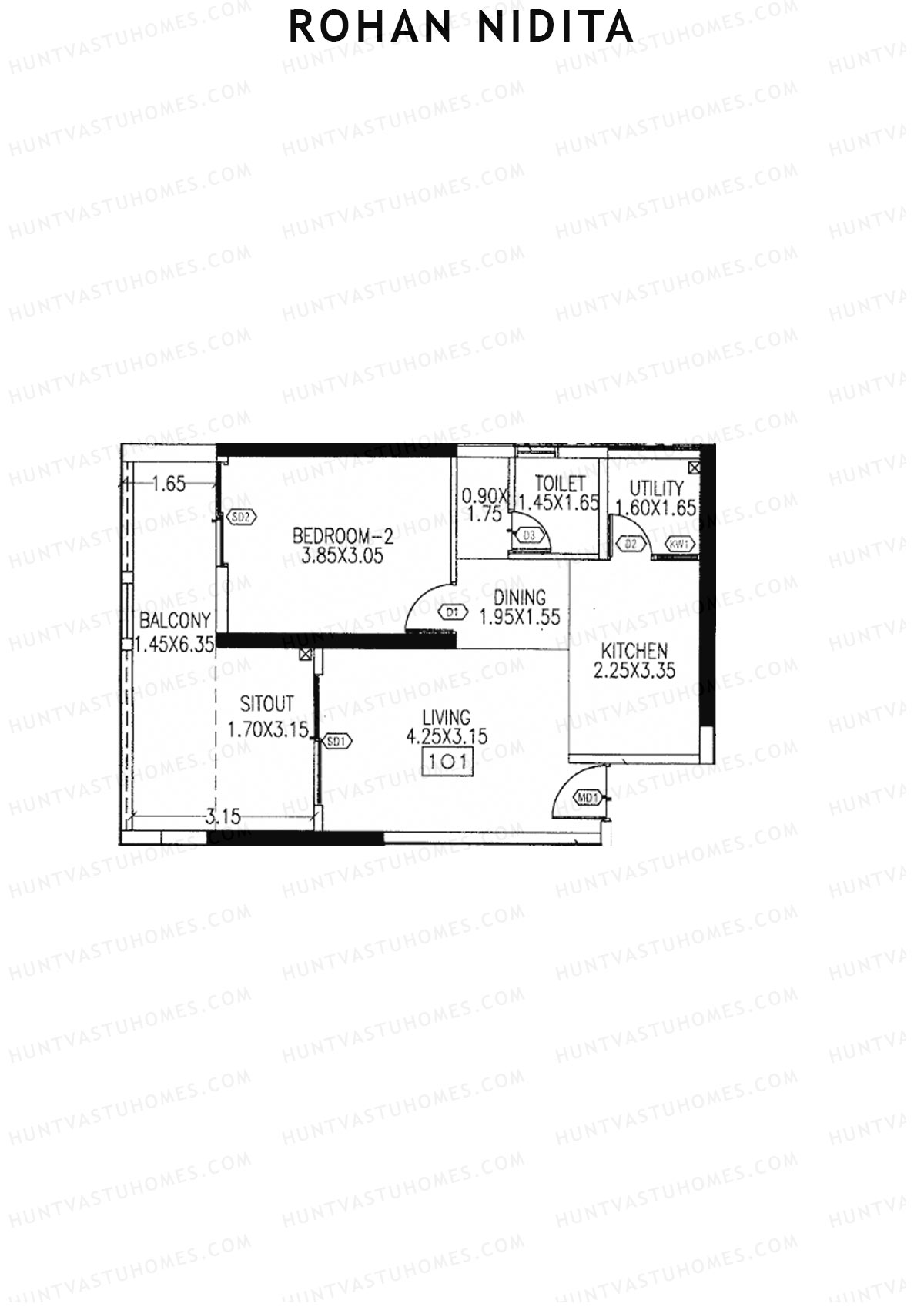 Rohan Nidita Wing D Unit 1 Floor Plan