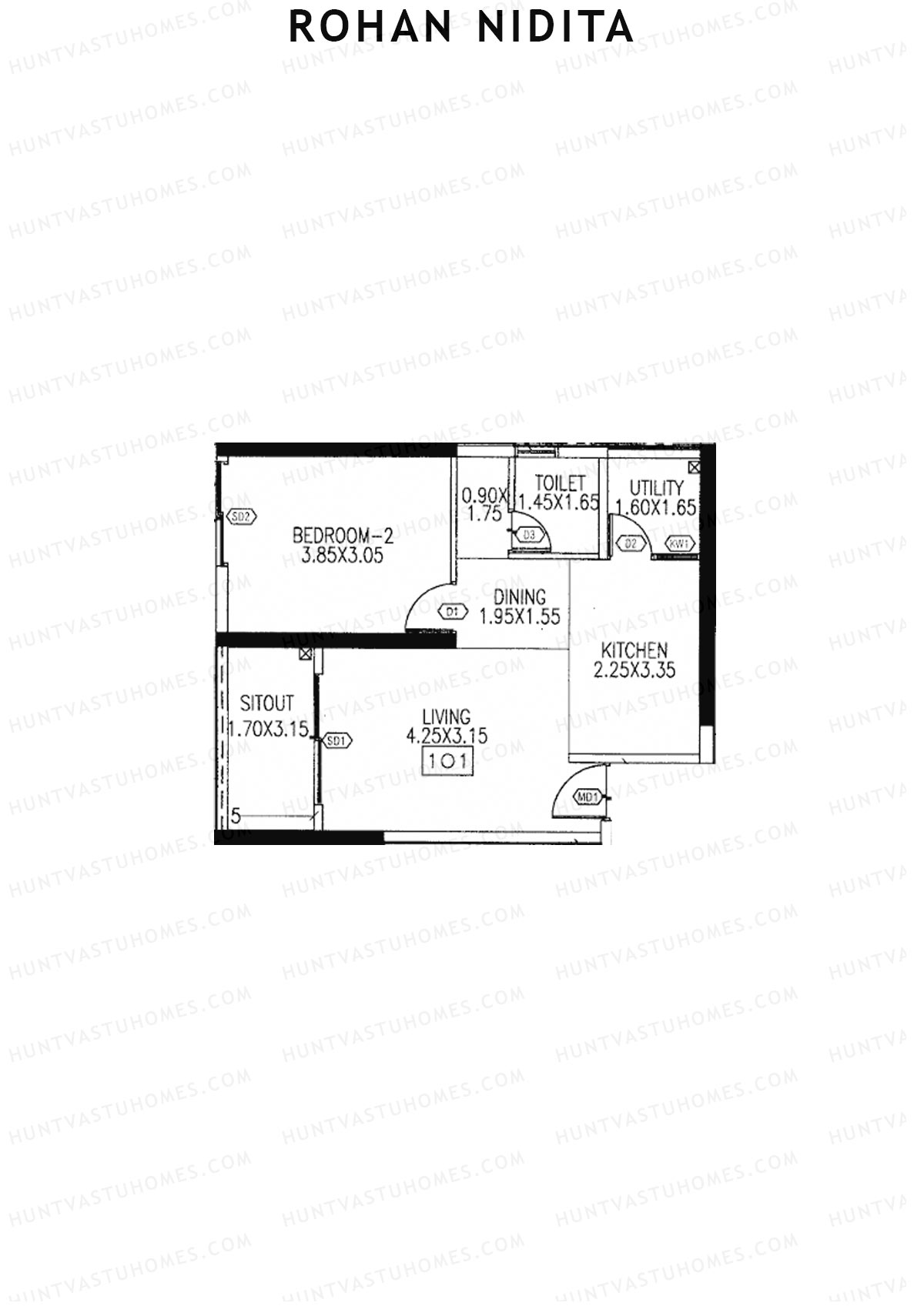 Rohan Nidita Wing D Unit 1 Floor Plan
