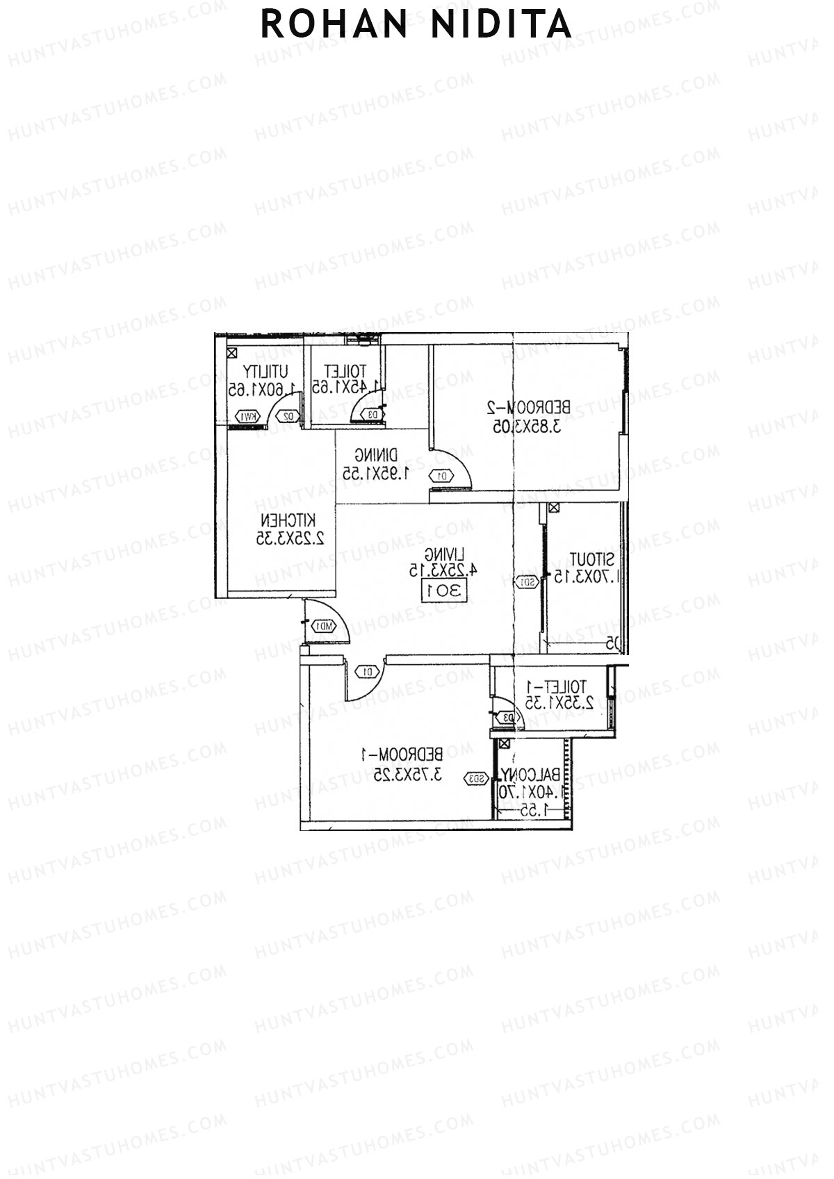 Rohan Nidita Wing D Unit 2 Floor Plan