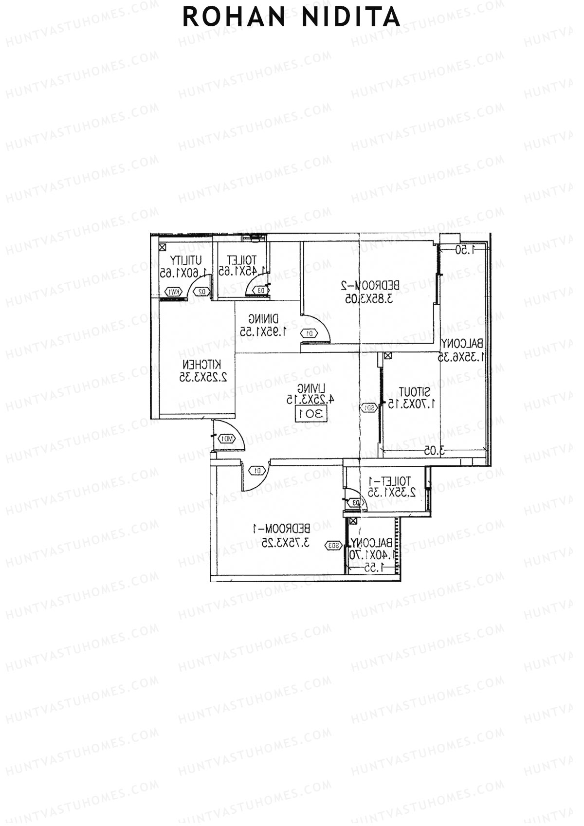 Rohan Nidita Wing D Unit 2 Floor Plan