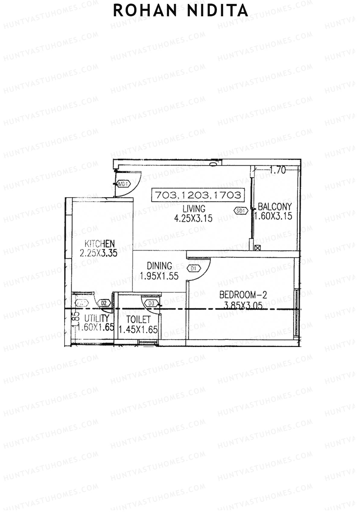 Rohan Nidita Wing D Unit 3 Floor Plan