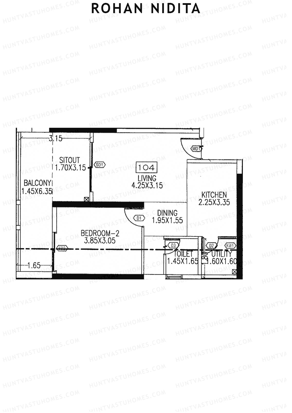 Rohan Nidita Wing D Unit 4 Floor Plan