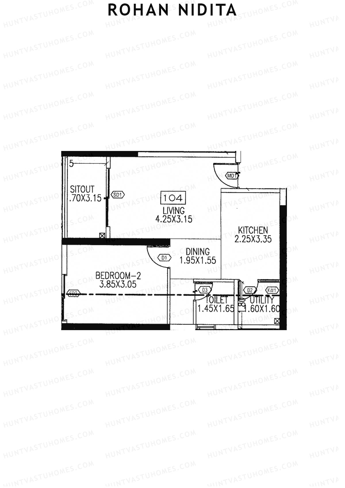 Rohan Nidita Wing D Unit 4 Floor Plan