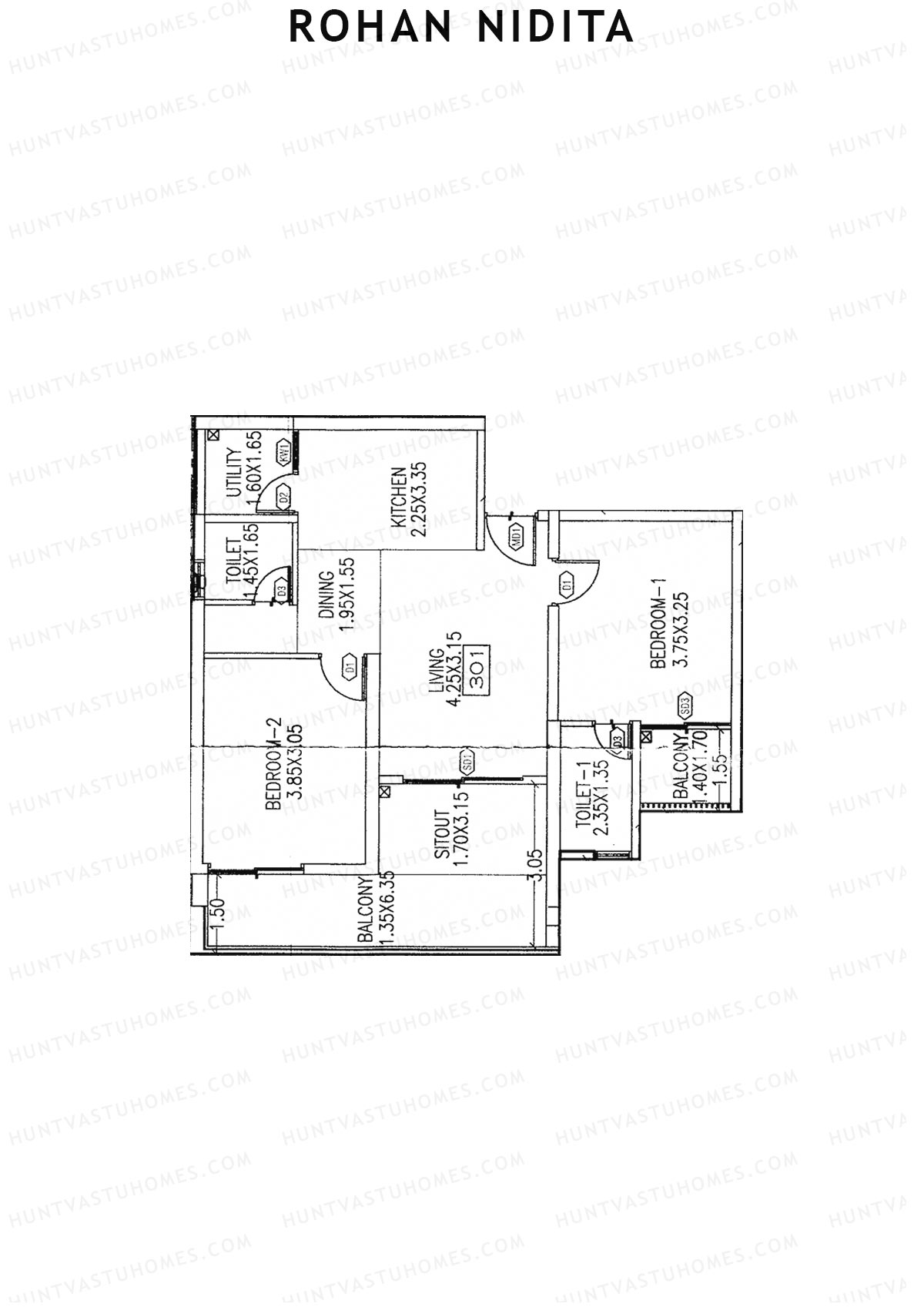 Rohan Nidita Wing D Unit 5 Floor Plan