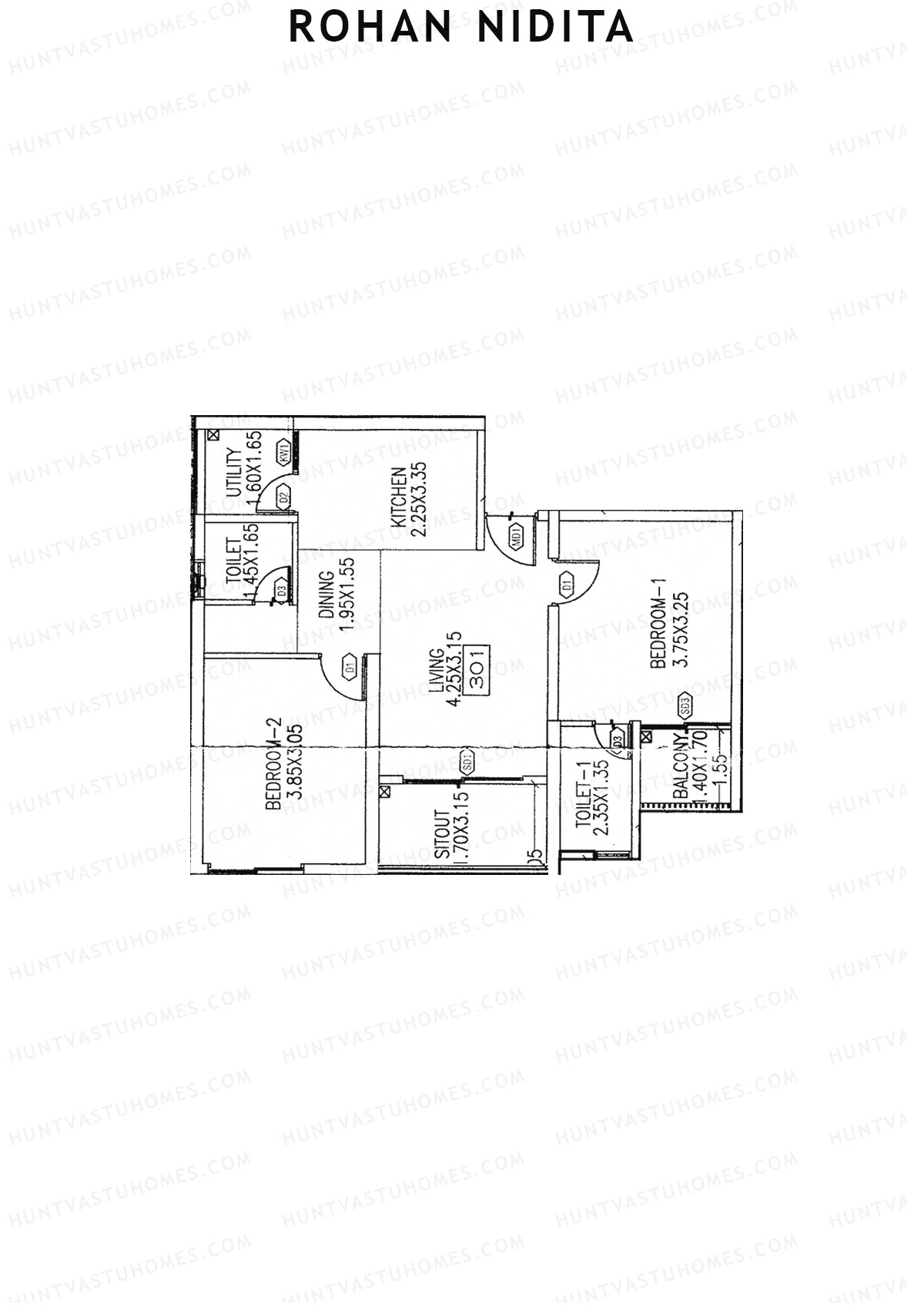 Rohan Nidita Wing D Unit 5 Floor Plan