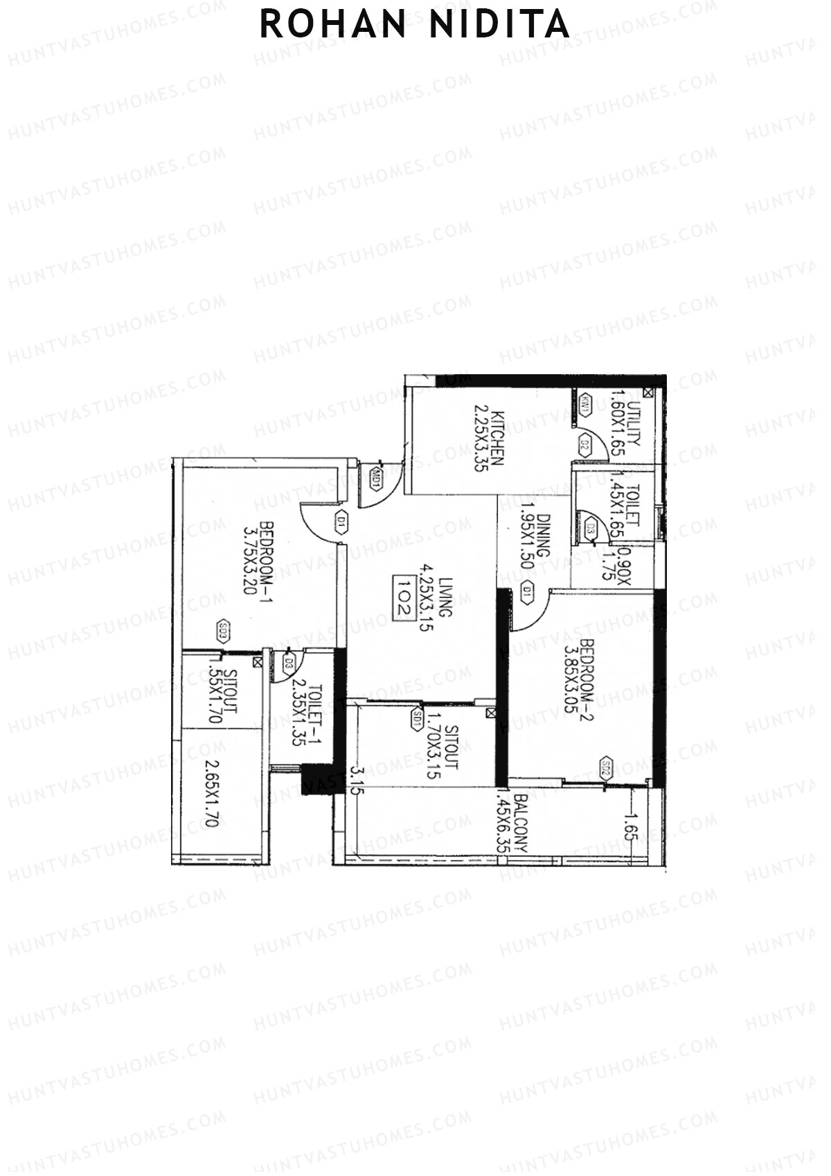 Rohan Nidita Wing D Unit 6 Floor Plan