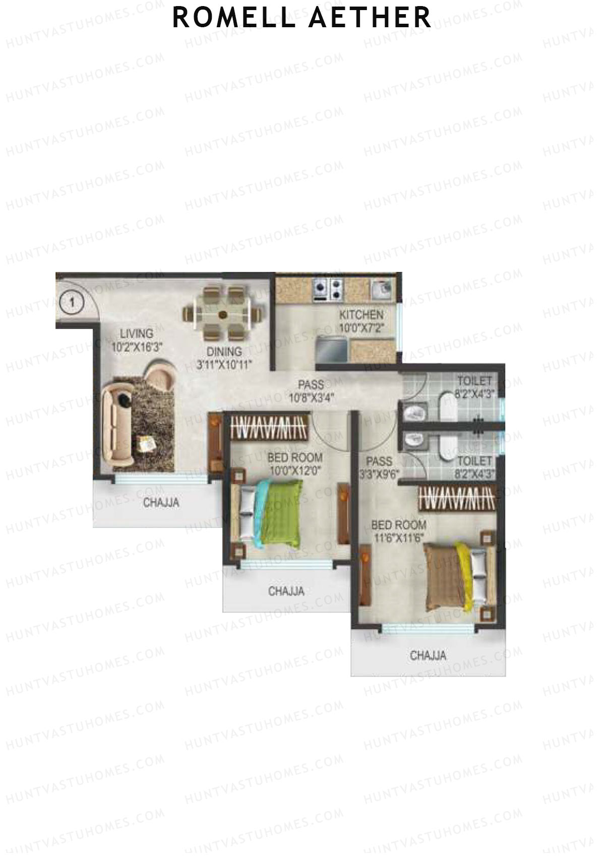 Romell Aether Tower B2 Unit 1 Floor Plan