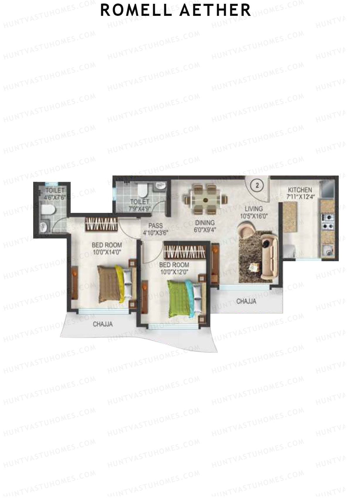 Romell Aether Tower B2 Unit 2 Floor Plan
