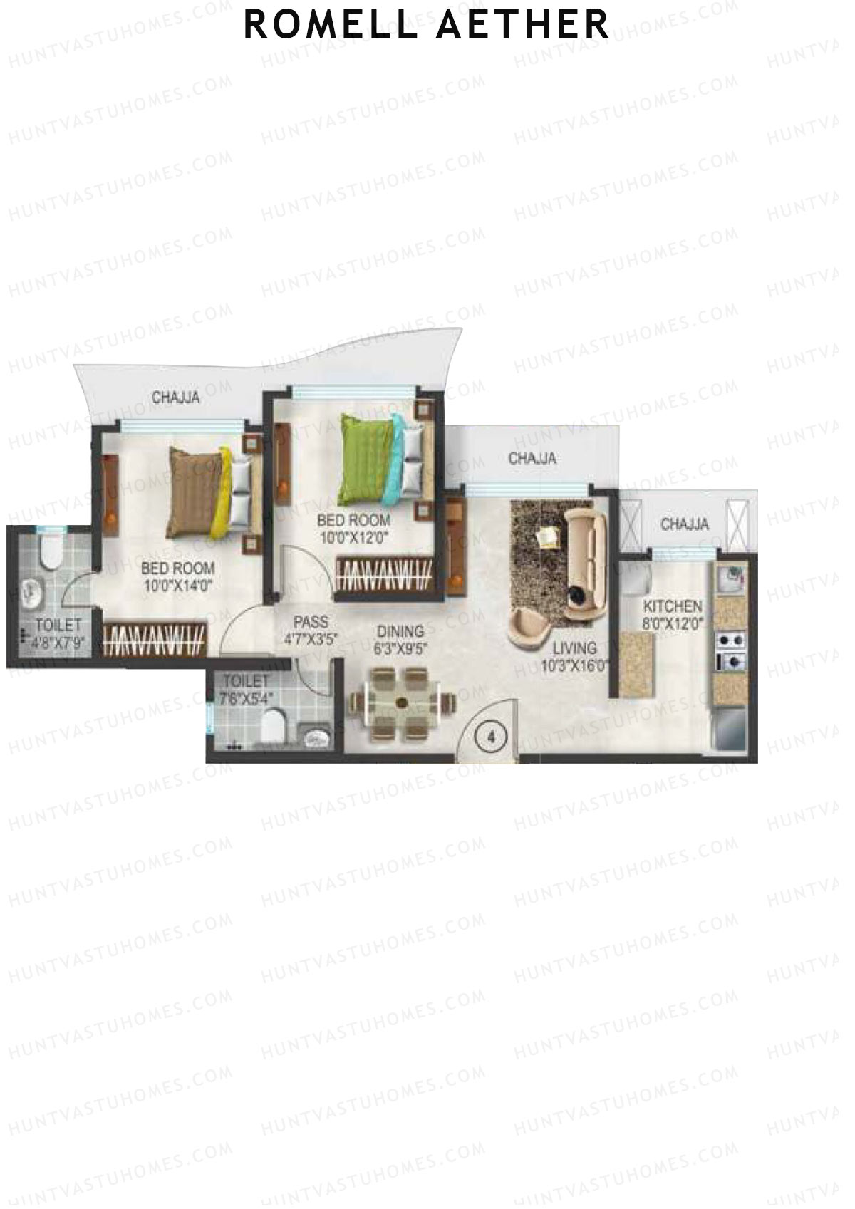 Romell Aether Tower B2 Unit 4 Floor Plan