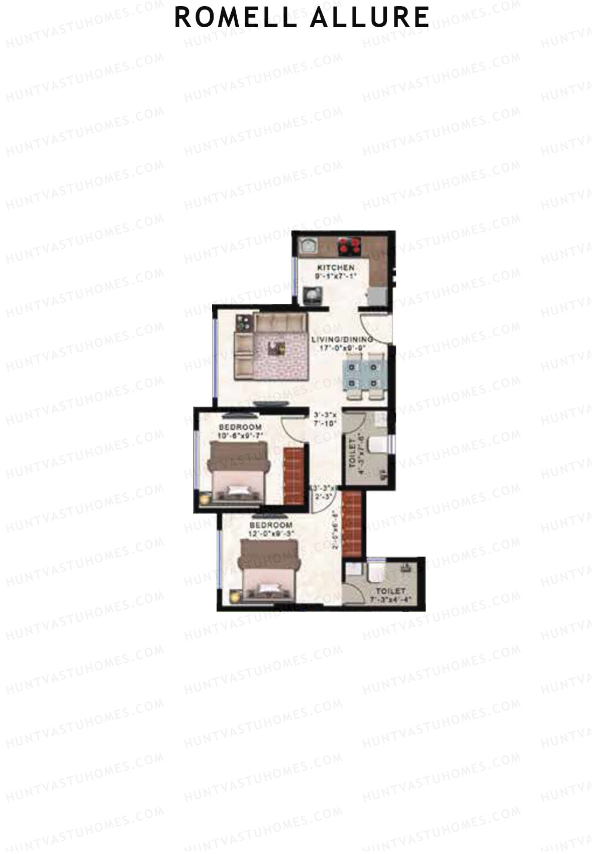 Romell Allure Tower A Unit 1 Floor Plan