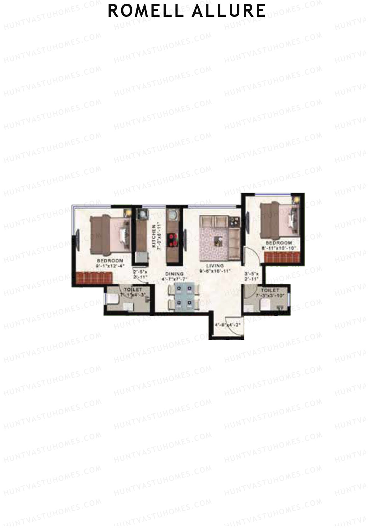 Romell Allure Tower A Unit 2 Floor Plan
