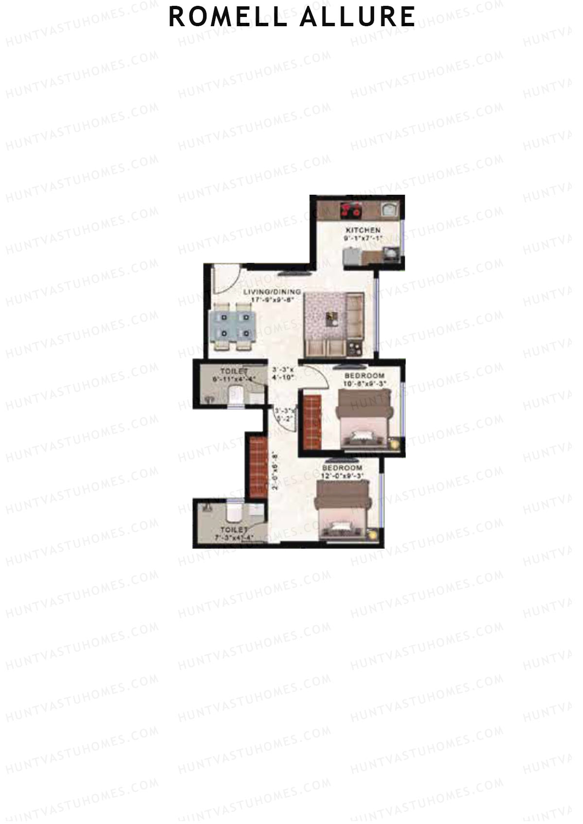 Romell Allure Tower A Unit 4 Floor Plan
