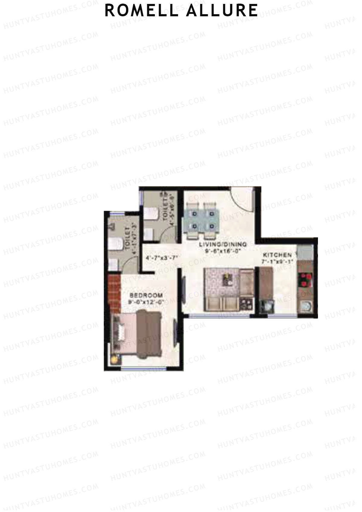 Romell Allure Tower A Unit 6 Floor Plan