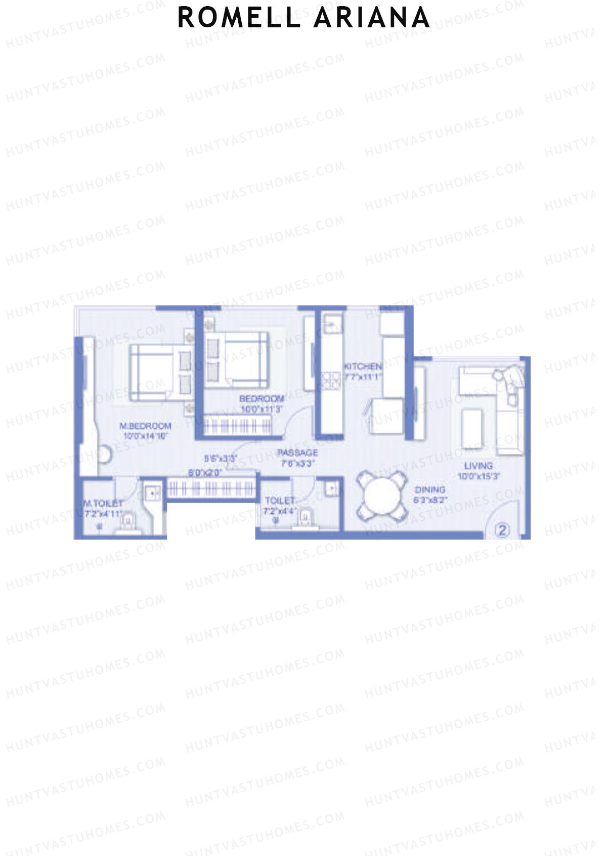 Romell Ariana Wing A Unit 2 (Type 6) Floor Plan