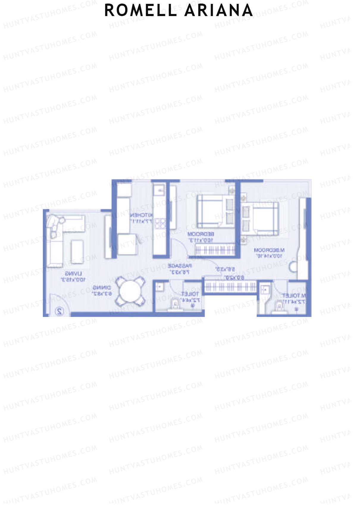 Romell Ariana Wing B Unit 2 (Type 6) Floor Plan