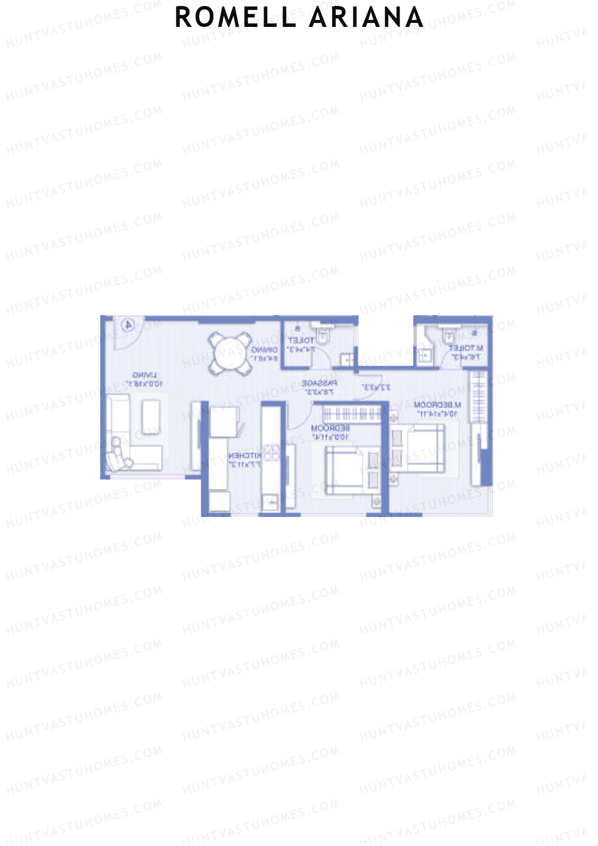 Romell Ariana Wing B Unit 4 (Type 7) Floor Plan