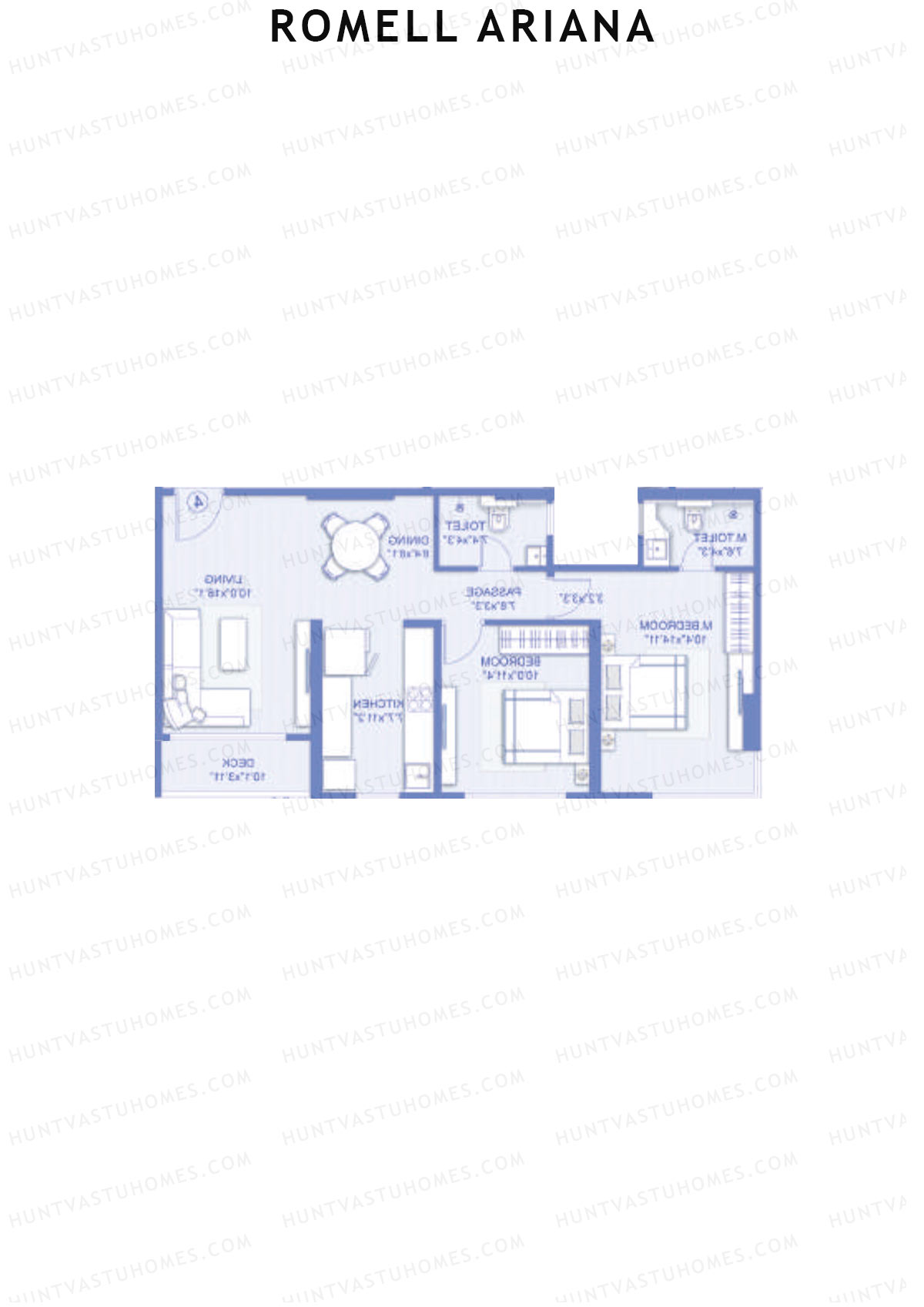 Romell Ariana Wing B Unit 4 (Type 7A) Floor Plan