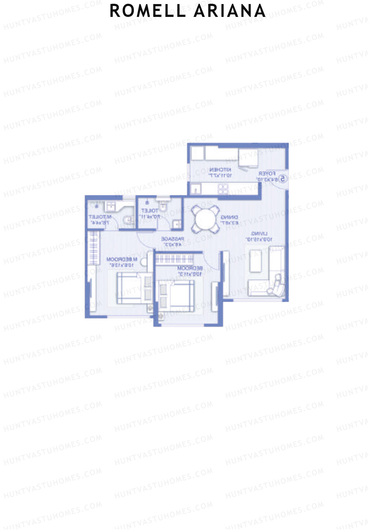 Romell Ariana Wing B Unit 5 (Type 4) Floor Plan