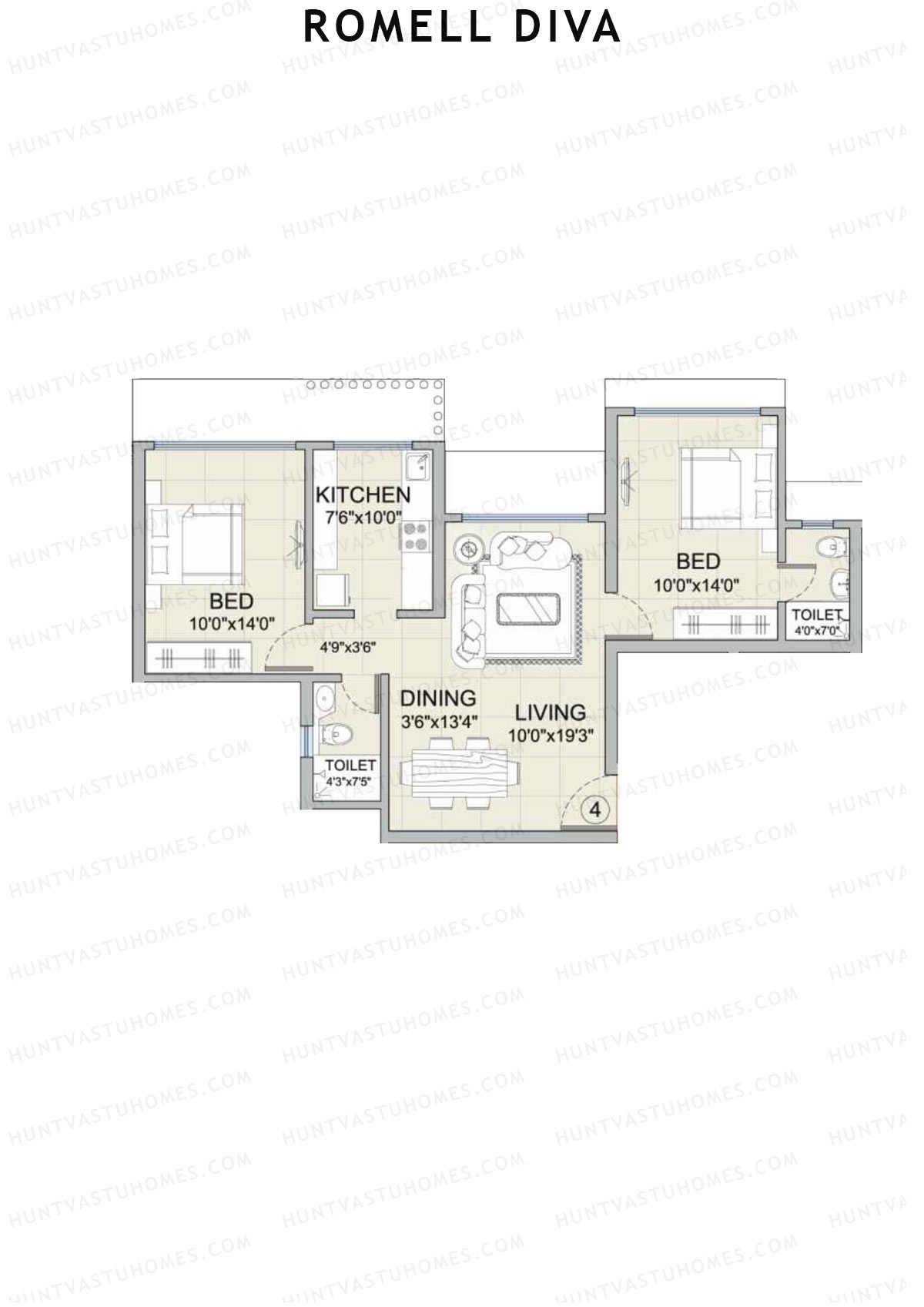 Romell Diva Wing A Unit 4 Floor Plan
