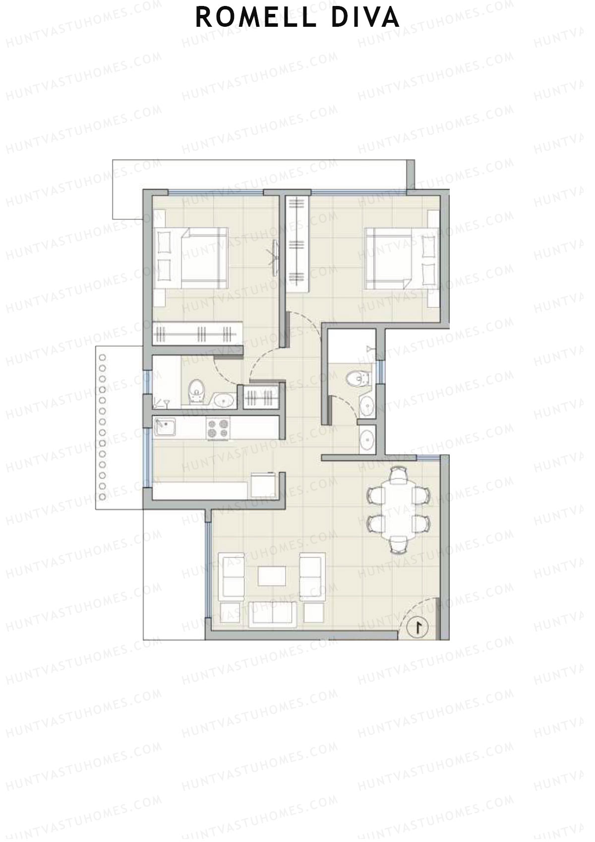 Romell Diva Wing B Unit 2 Floor Plan