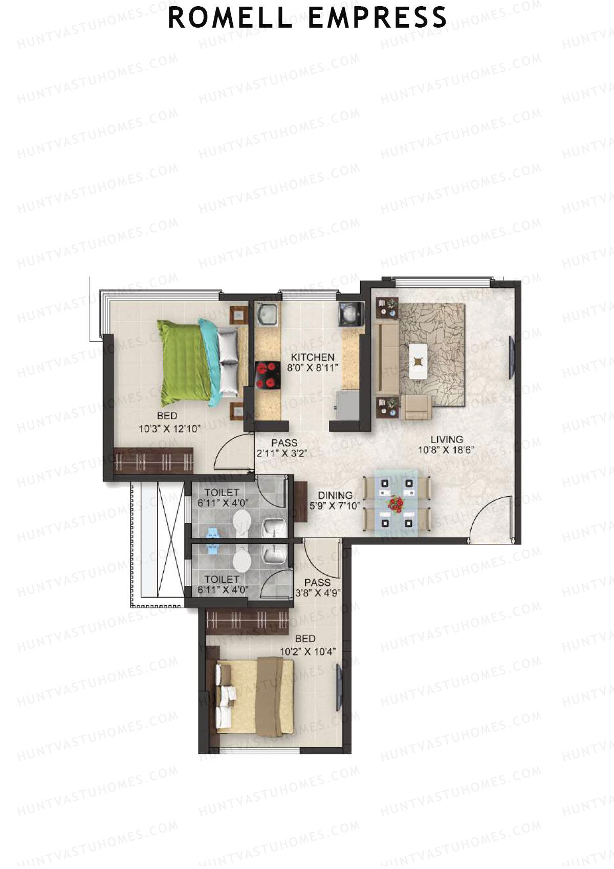 Romell Empress Wing C Unit 2 Floor Plan