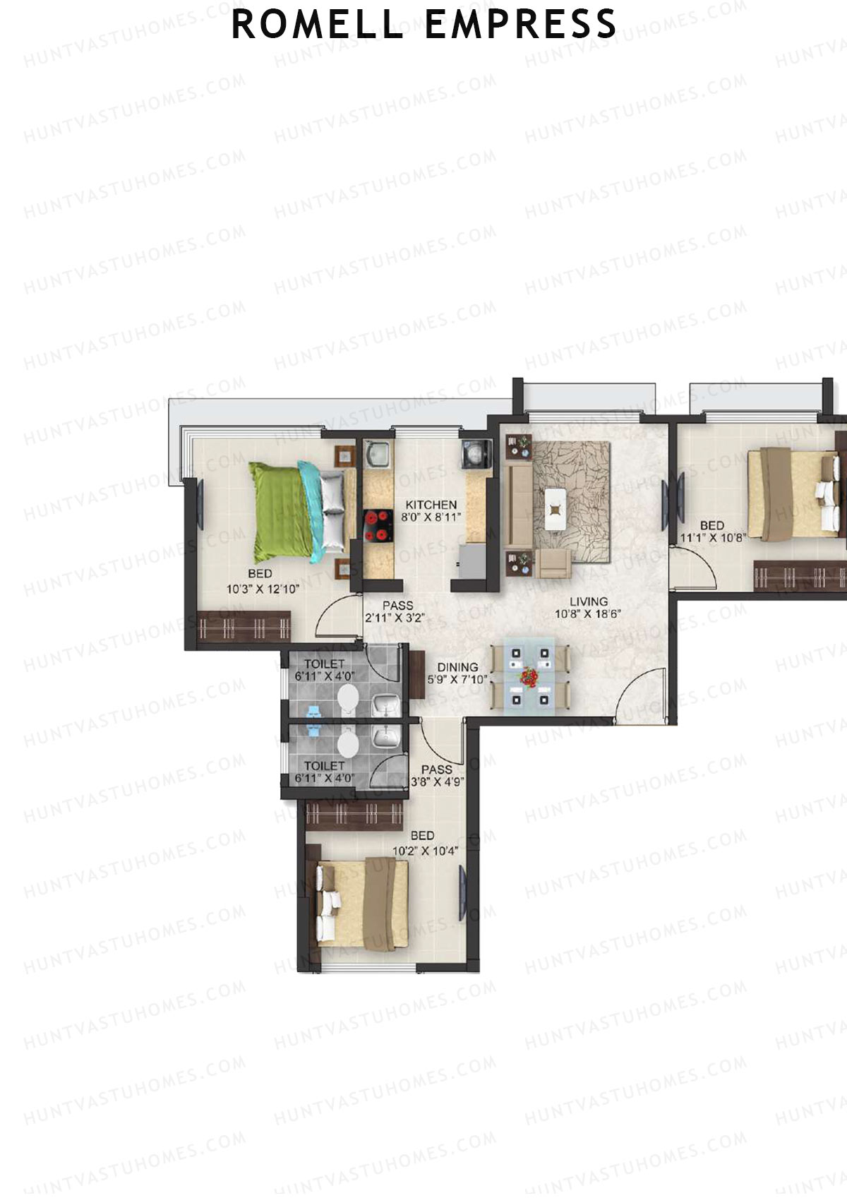 Romell Empress Wing C Unit 2 Floor Plan