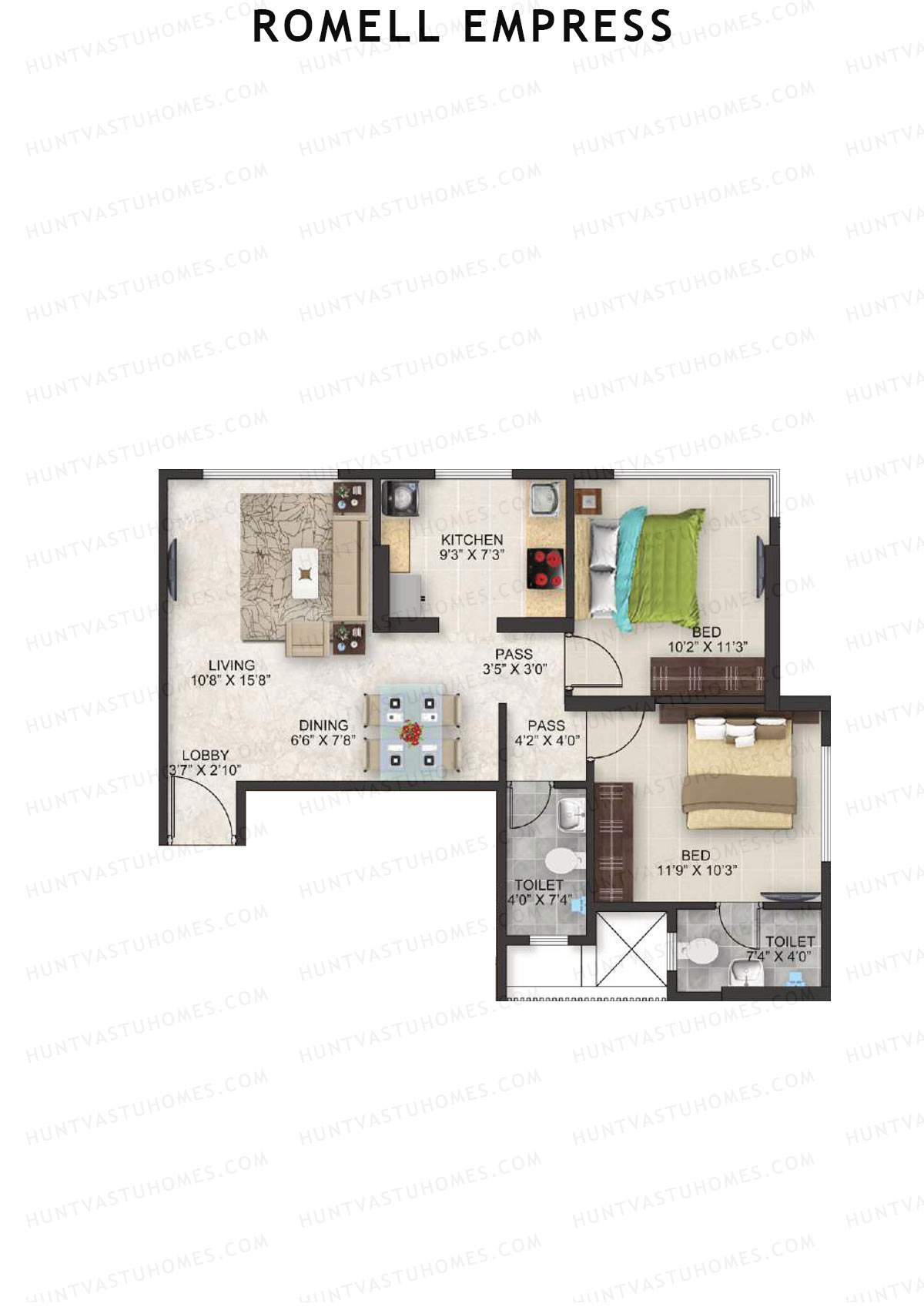 Romell Empress Wing C Unit 3 Floor Plan