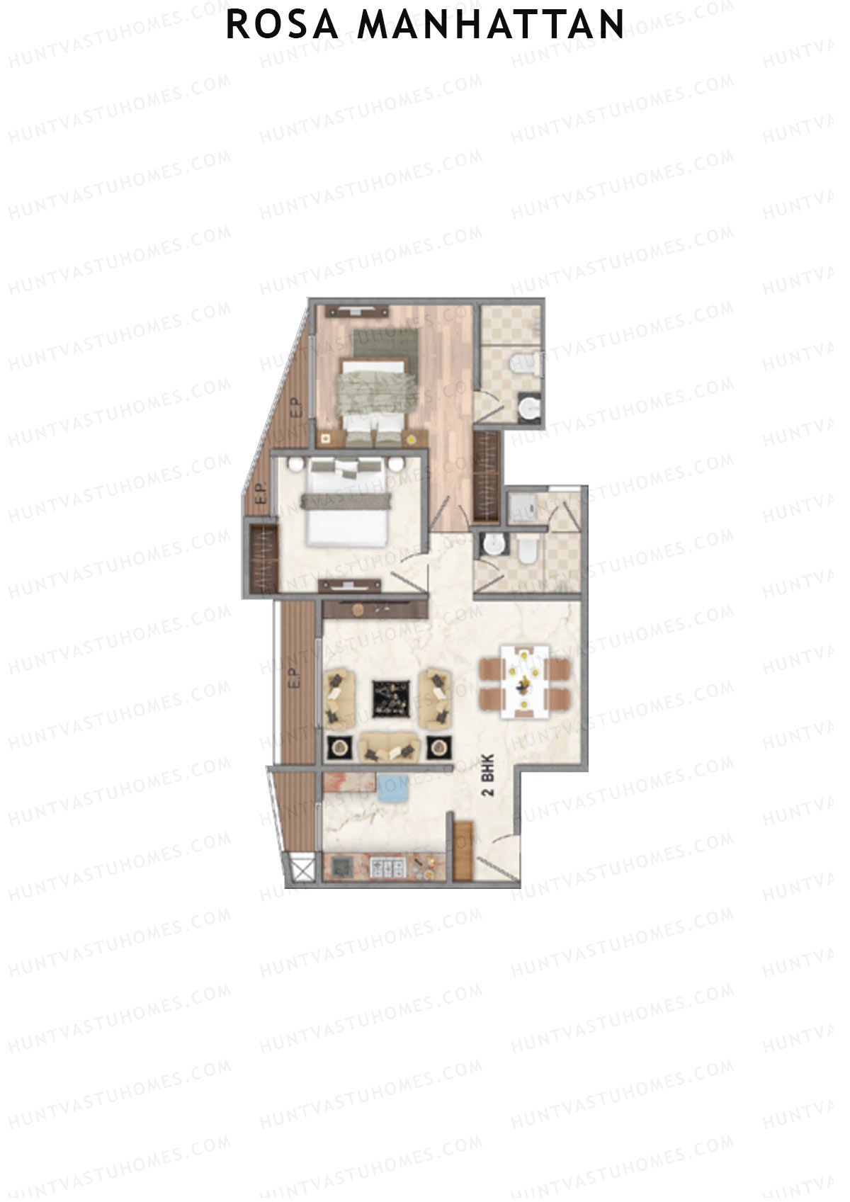 Rosa Manhattan Tower 1 Unit 2 Floor Plan
