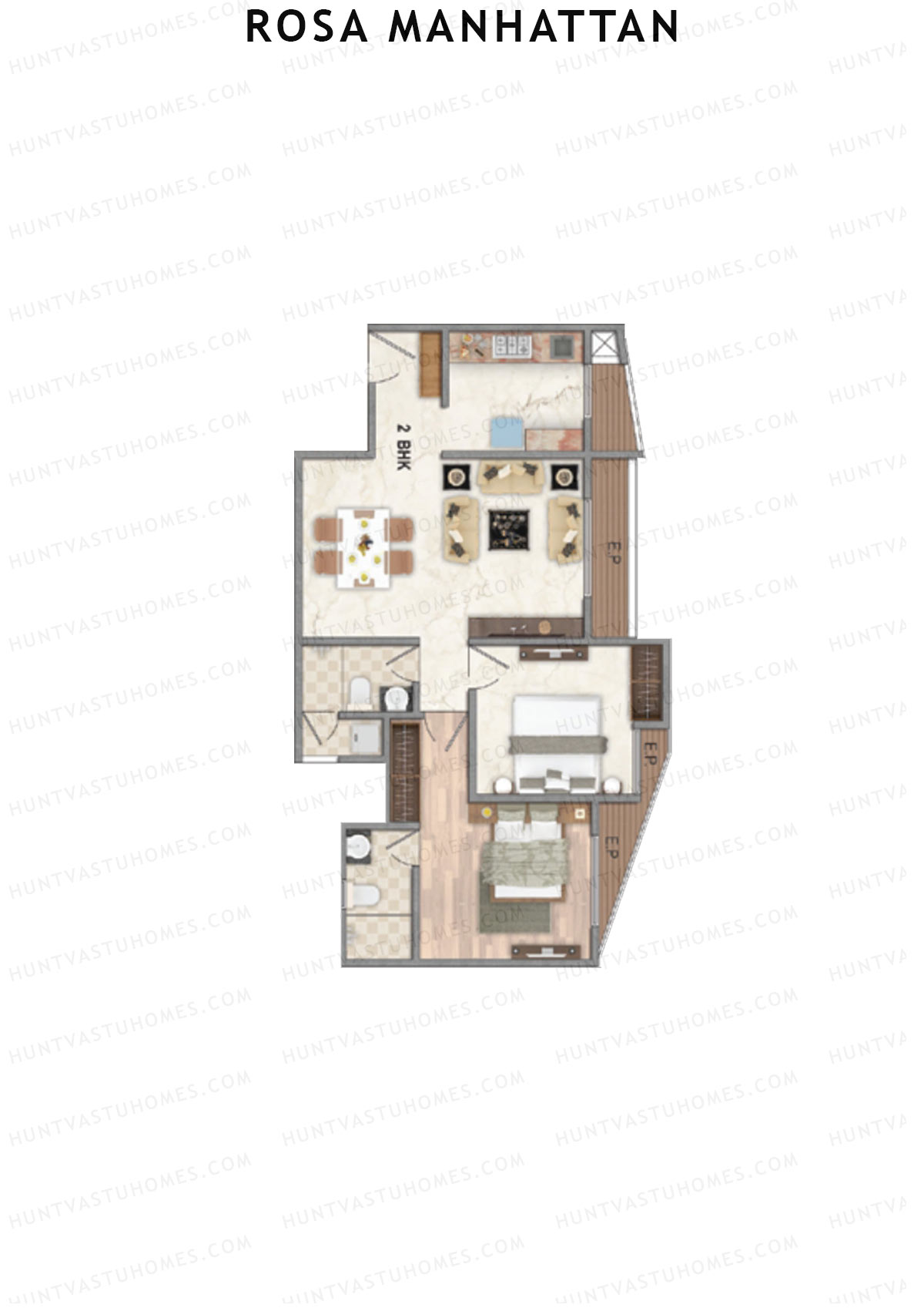Rosa Manhattan Tower 1 Unit 4 Floor Plan