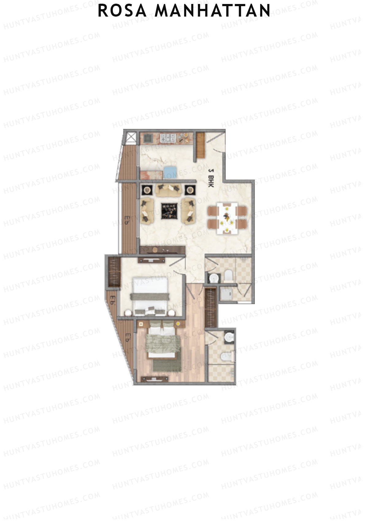 Rosa Manhattan Tower 1 Unit 5 Floor Plan