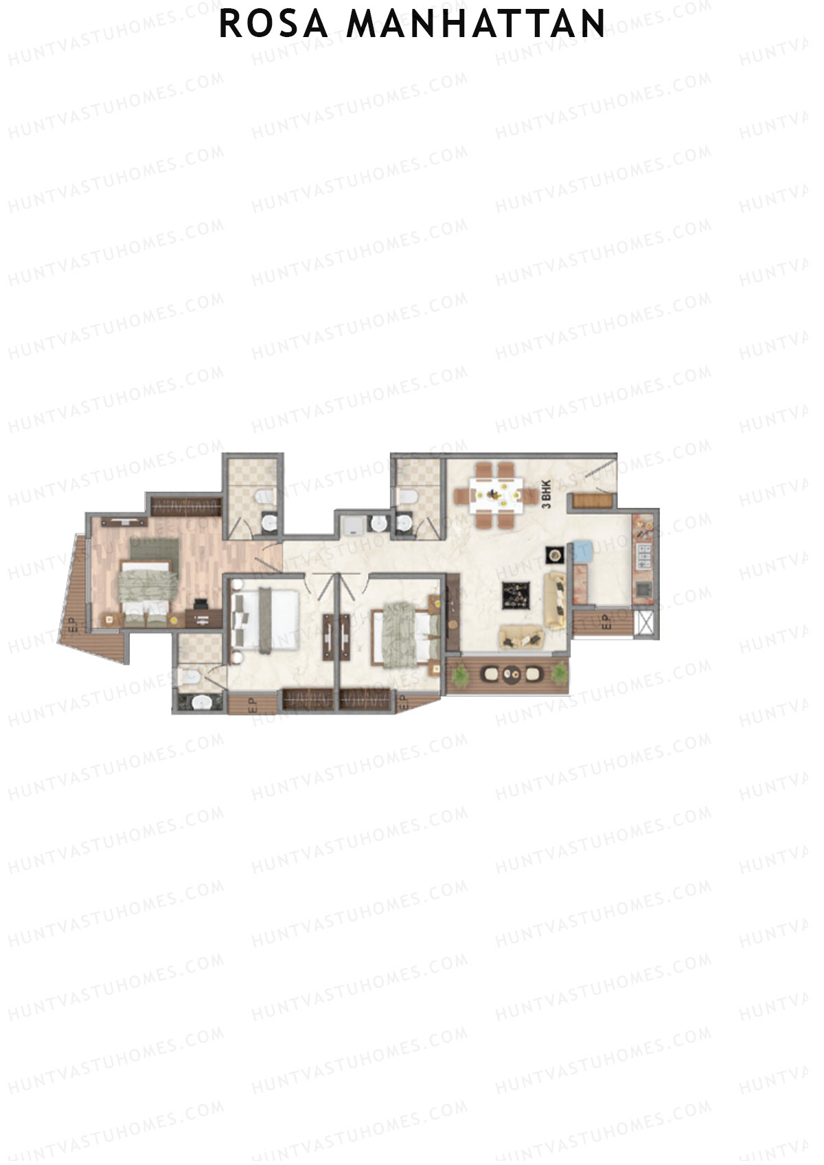 Rosa Manhattan Tower 1 Unit 6 Floor Plan