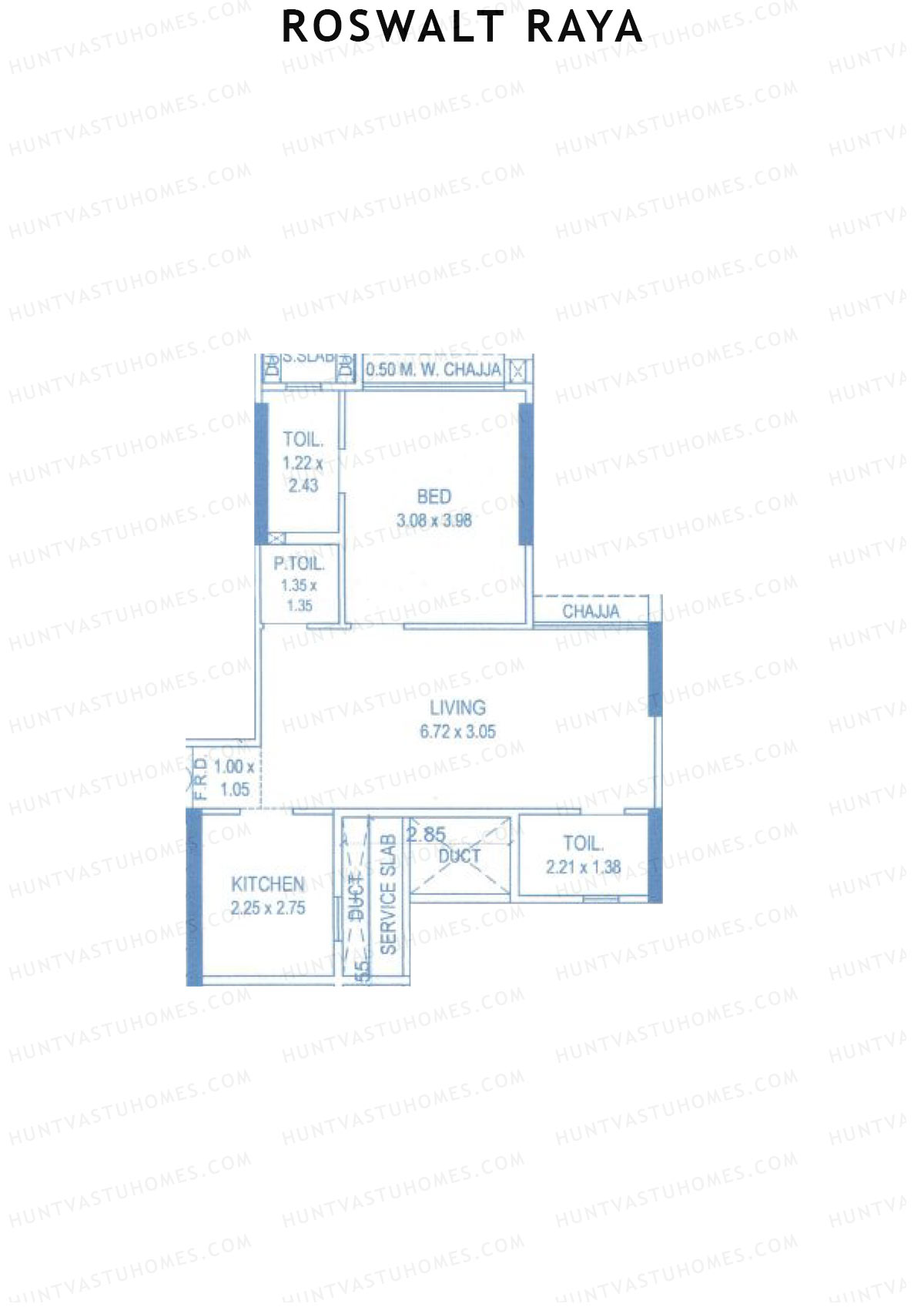 Roswalt Raya, Haven, Unit 2, 1BHK, Carpet Area 534   sq ft 