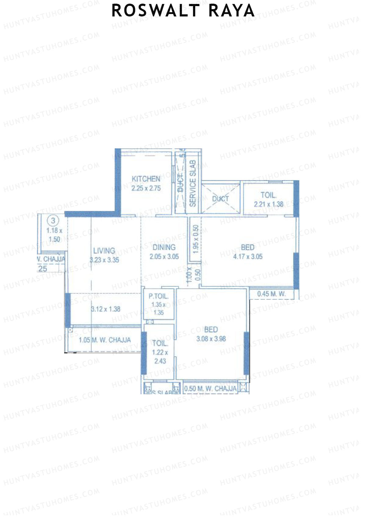 Roswalt Raya, Haven, Unit 3, 2BHK, Carpet Area 714   sq ft 